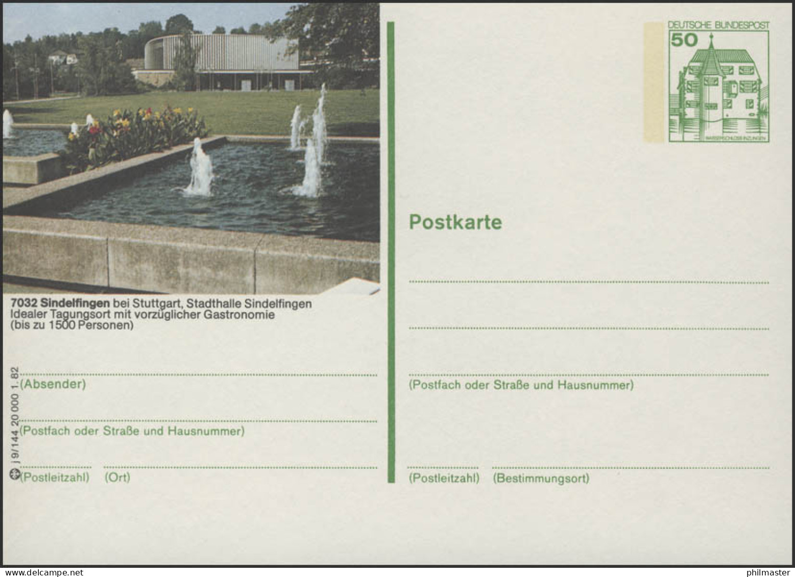 P134-j9/144 7032 Sindelfingen - Stadthalle Mit Park ** - Illustrated Postcards - Mint