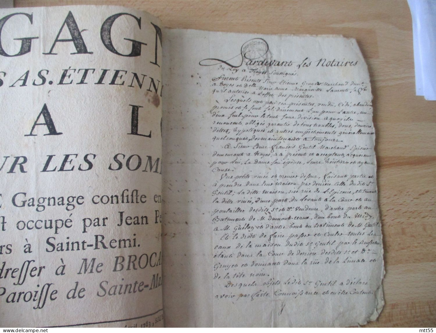 CACHET GENERALITE 1783 MANUSCRIT 1783 VENTE TROYES - Manuscripts