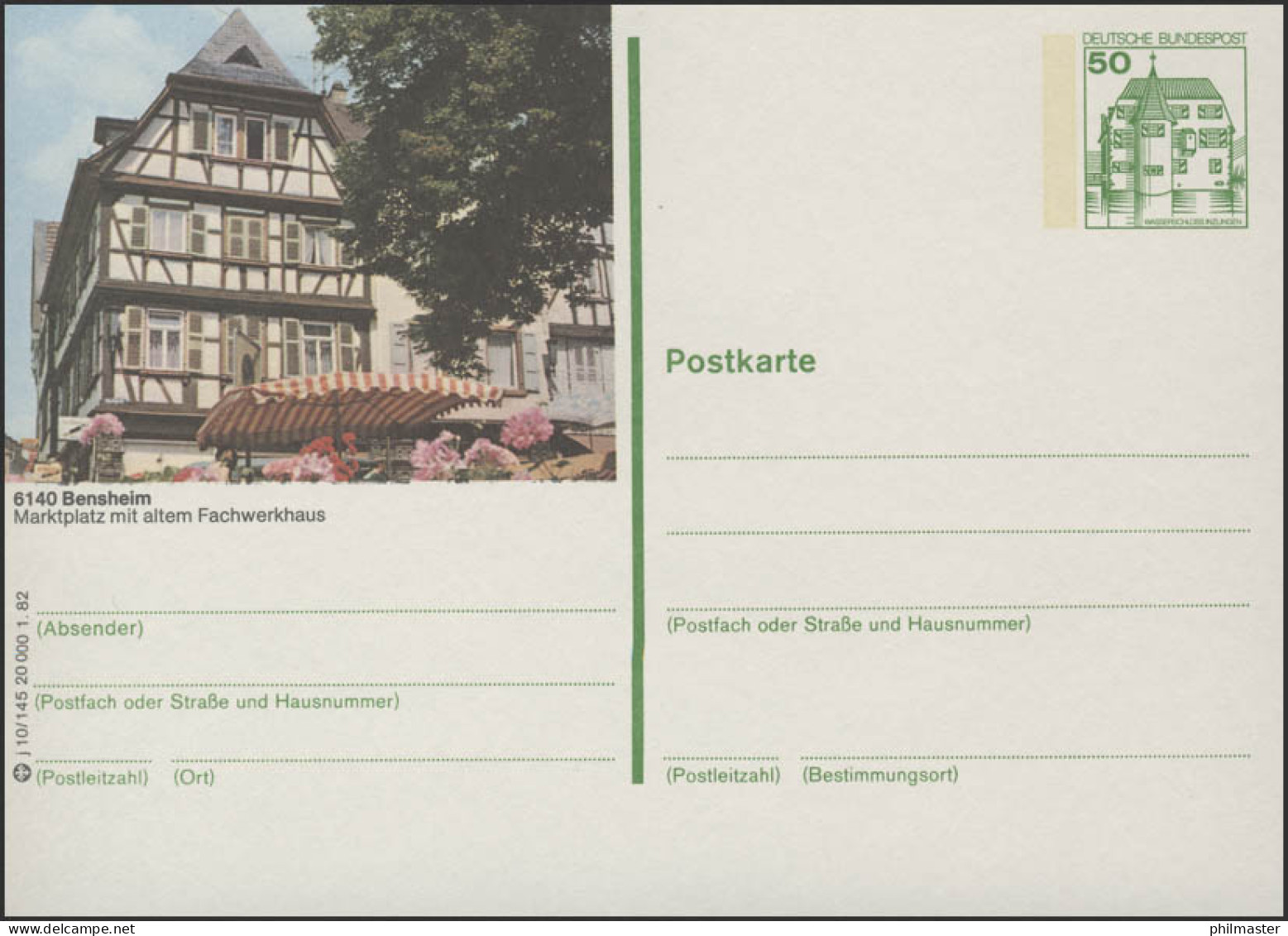 P134-j10/145 6140 Bensheim - Marktplatz ** - Illustrated Postcards - Mint