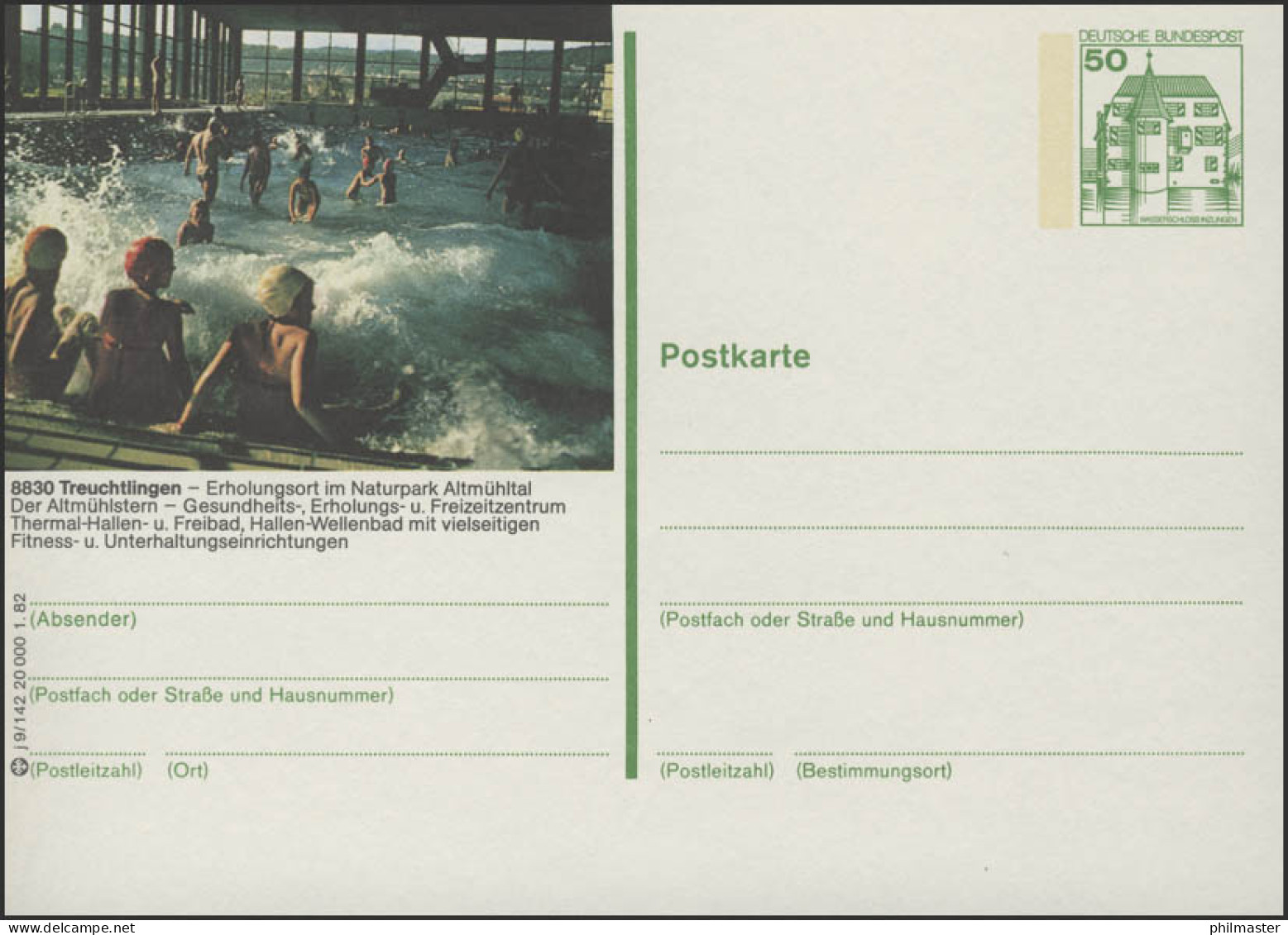 P134-j9/142 8830 Treutlingen - Hallenwellenbad ** - Geïllustreerde Postkaarten - Ongebruikt