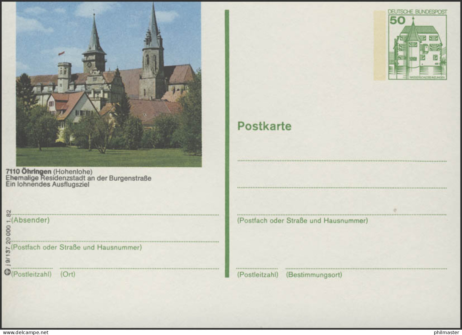 P134-j9/137 7110 Öhringen - Stadtansicht Mit Kirche ** - Illustrated Postcards - Mint