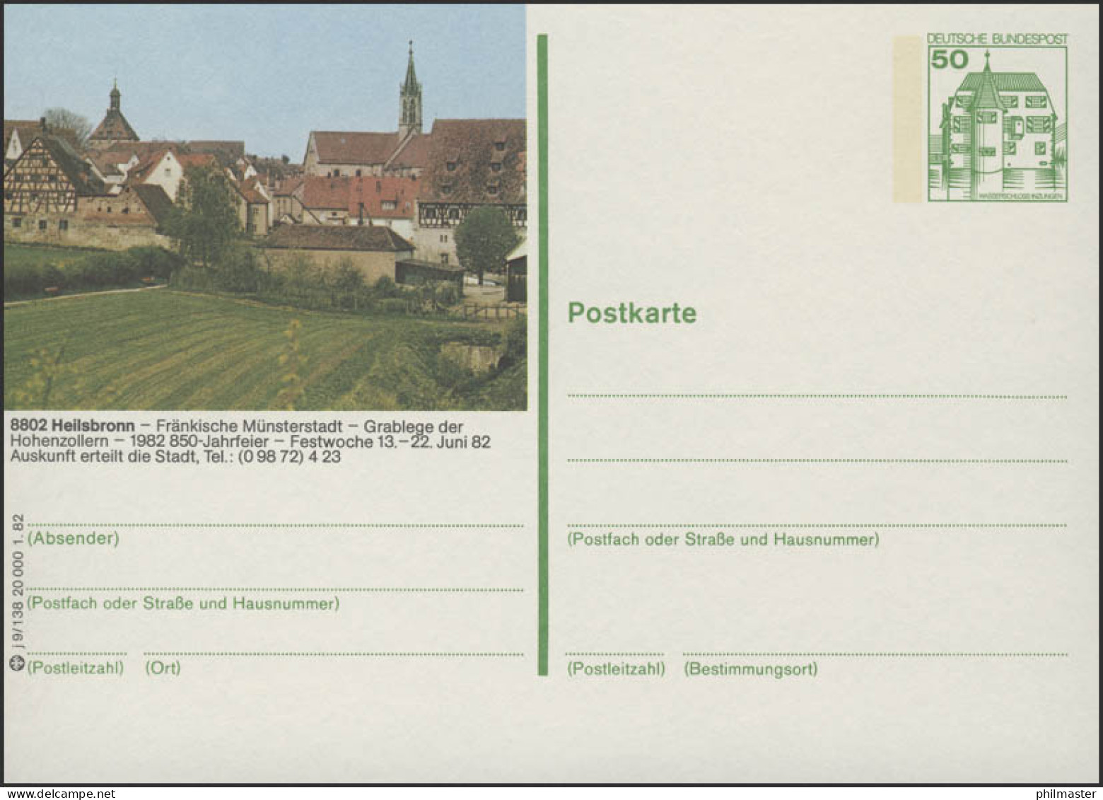 P134-j9/138 8802 Heilsbronn - Stadtansicht ** - Cartoline Illustrate - Nuovi