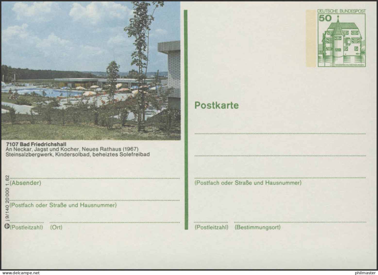 P134-j9/140 7107 Bad Friedrichshall - Solefreibad ** - Geïllustreerde Postkaarten - Ongebruikt