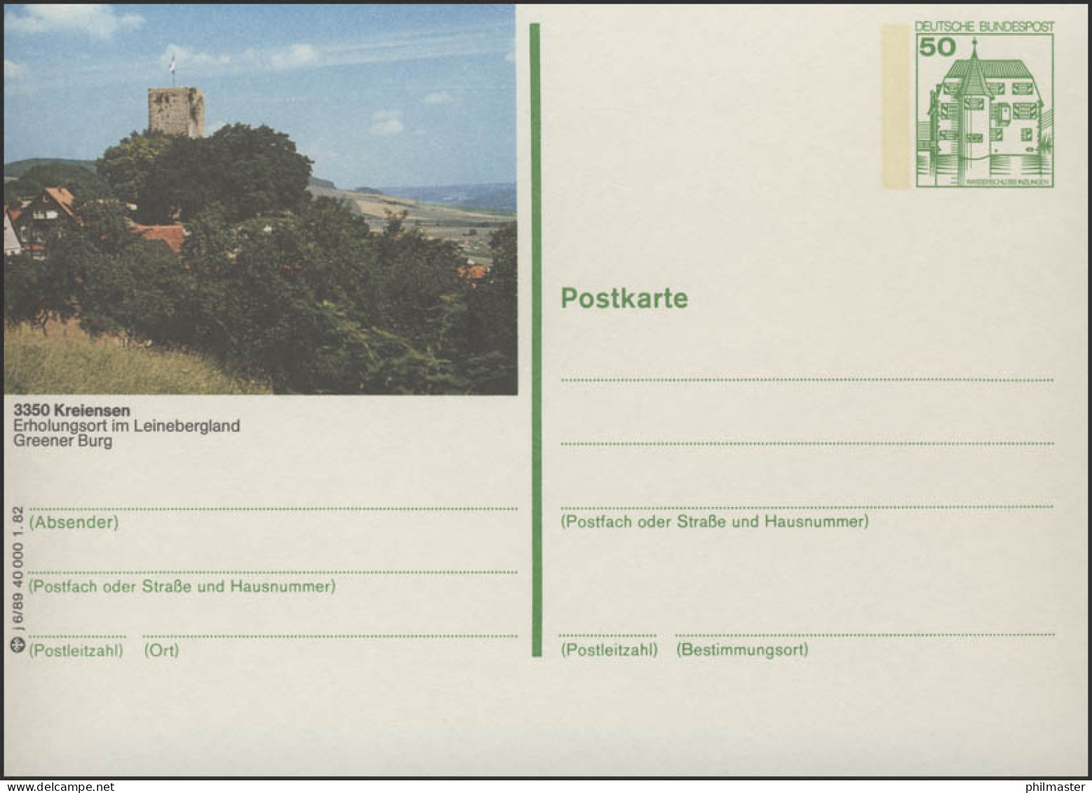 P134-j6/089 3350 Kreiensen - Burg Greene ** - Cartes Postales Illustrées - Neuves