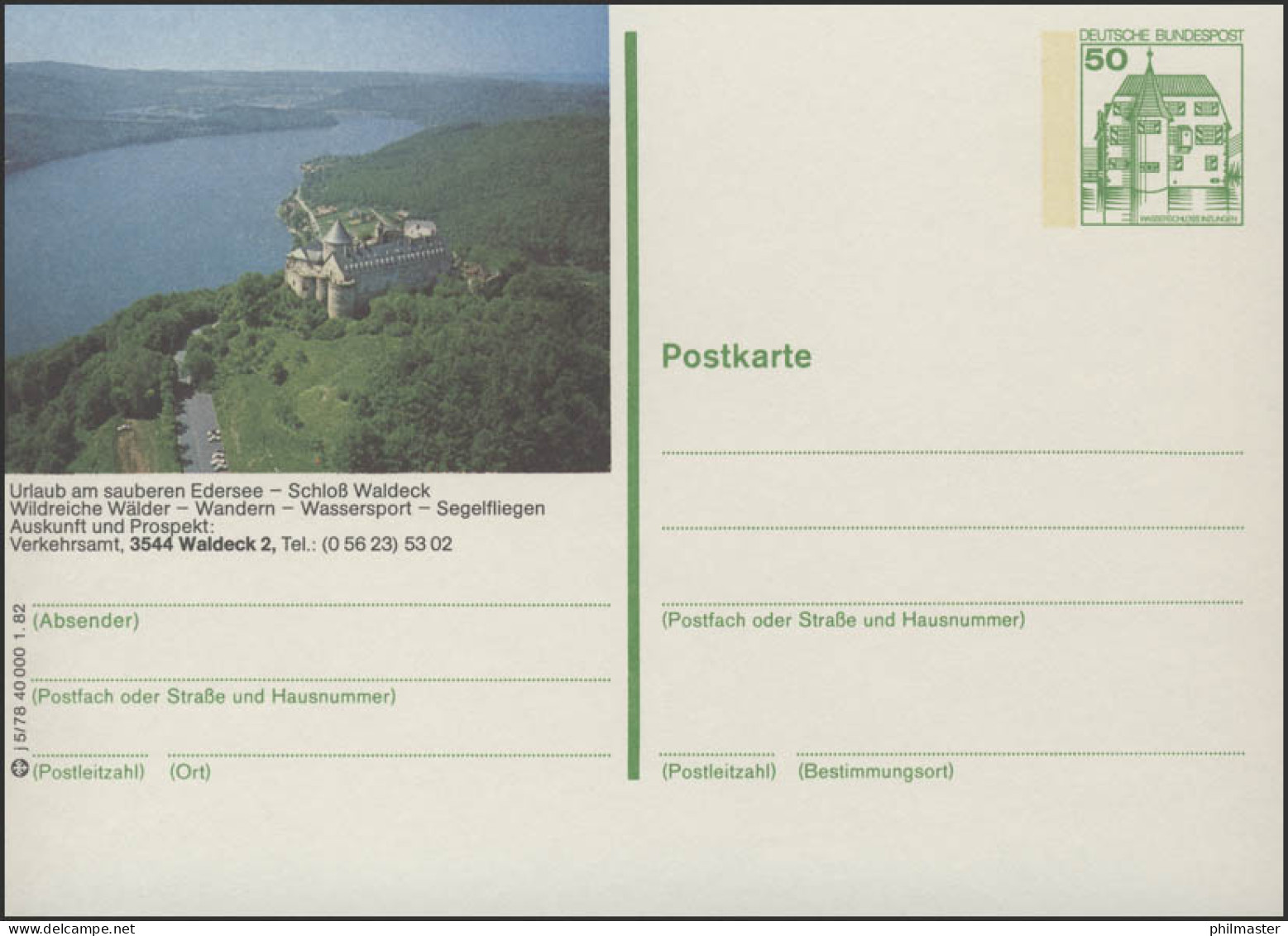 P134-j5/078 3544 Waldeck/Edersee - Schloß Waldeck ** - Geïllustreerde Postkaarten - Ongebruikt