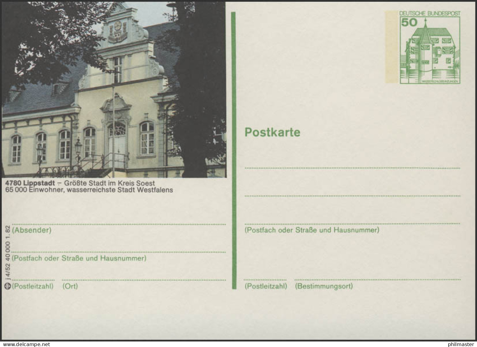P134-j4/052 4780 Lippstadt - Rathaus ** - Cartes Postales Illustrées - Neuves