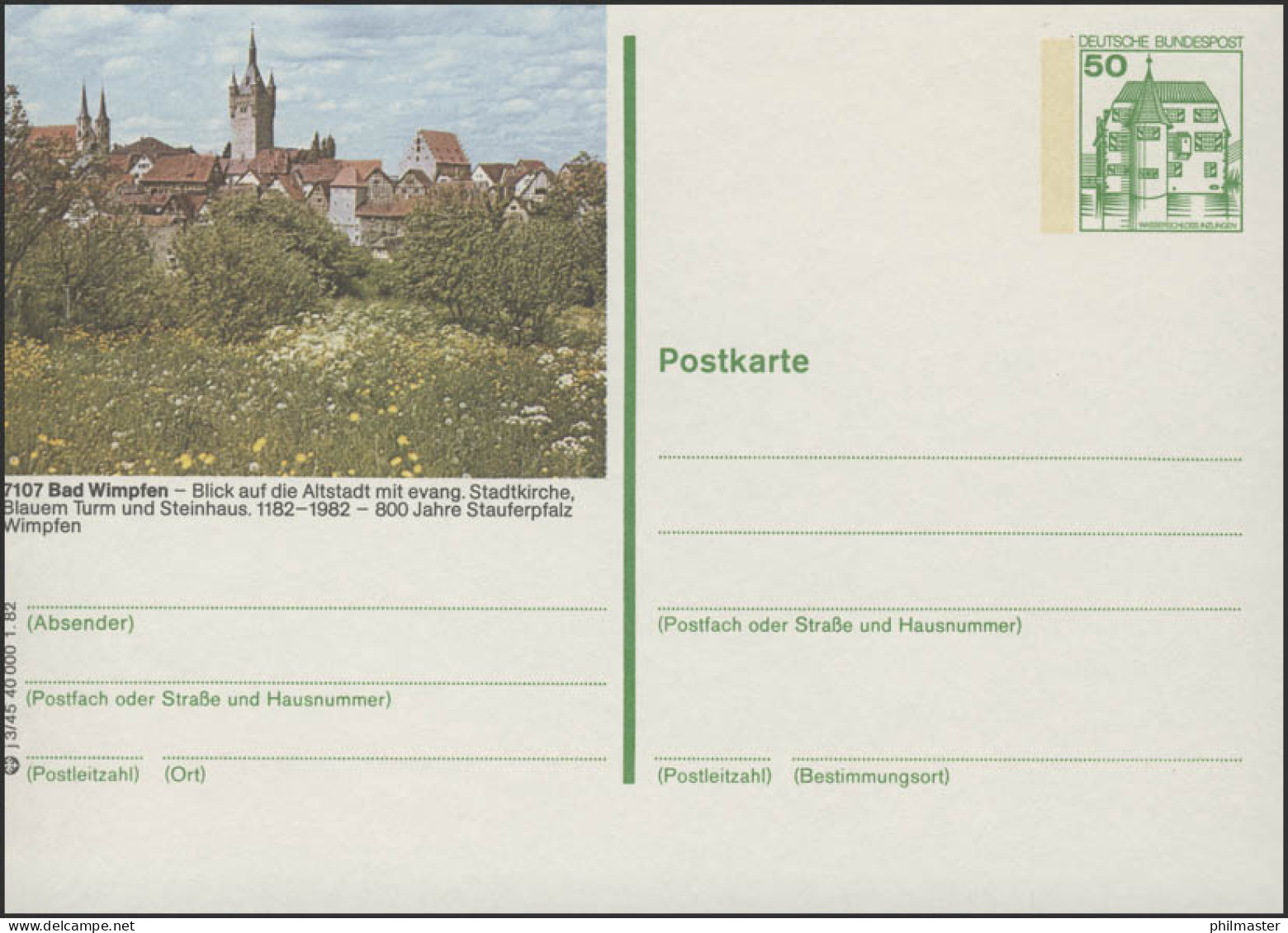 P134-j3/045 7107 Bad Wimpfen - Altstadt-Panorama ** - Illustrated Postcards - Mint