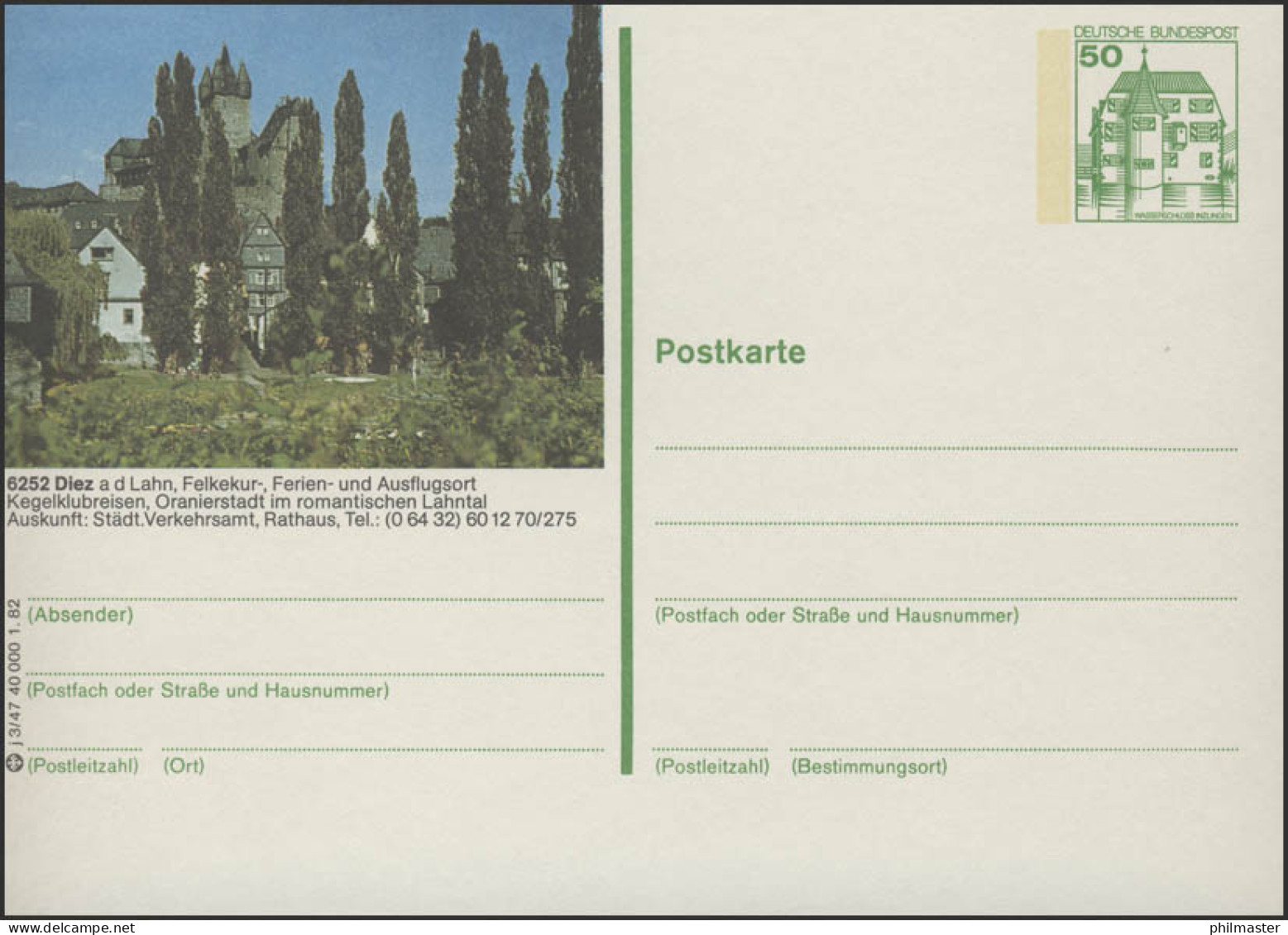 P134-j3/047 6252 Diez - Altstadt Mit Schloß ** - Cartes Postales Illustrées - Neuves