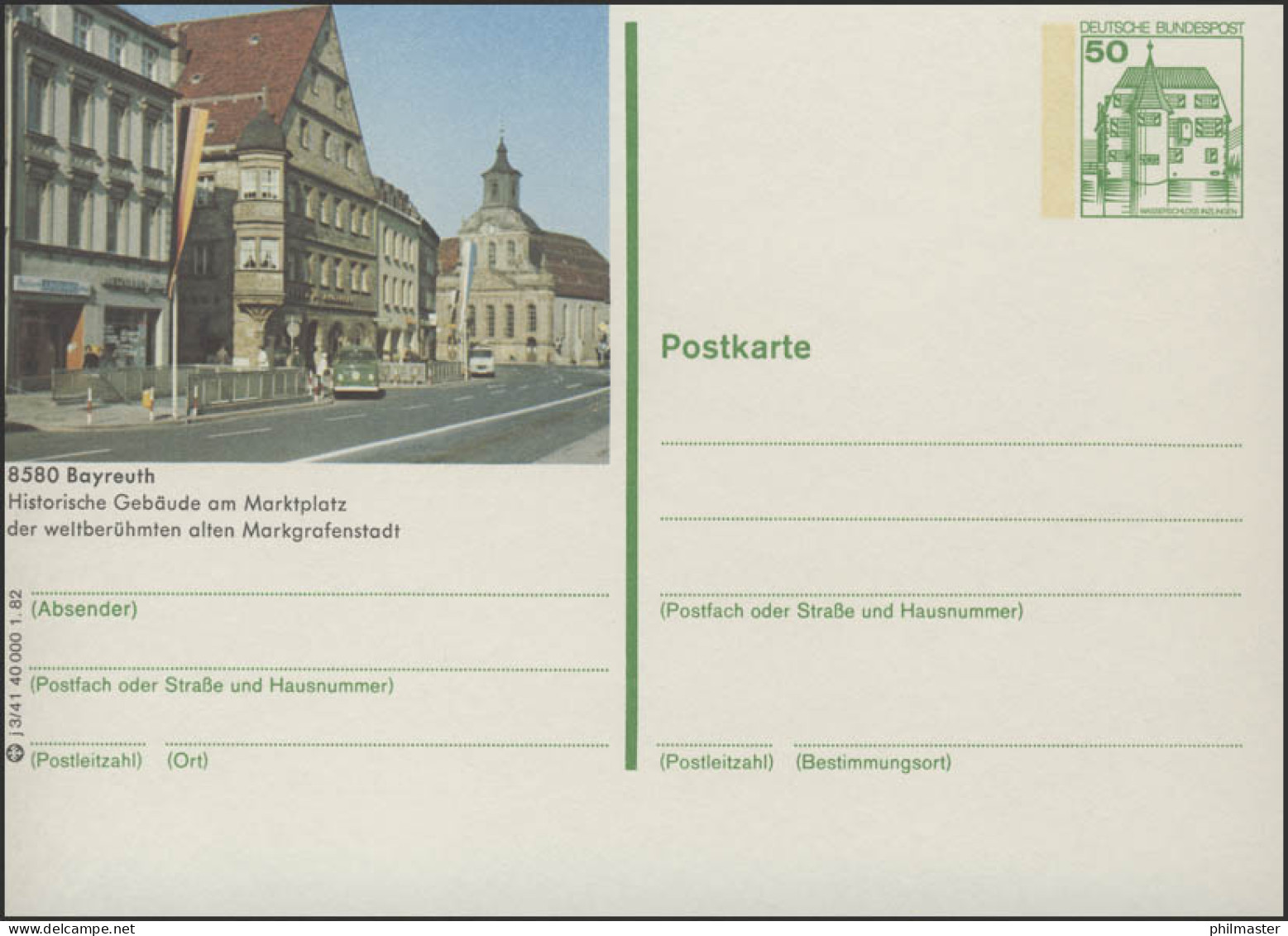 P134-j3/041 8580 Bayreuth - Marktplatz ** - Postales Ilustrados - Nuevos