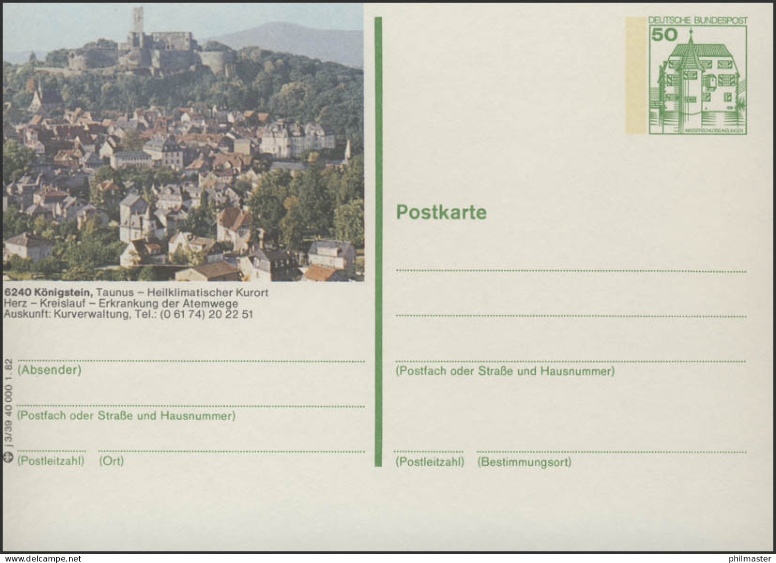 P134-j3/039 6240 Königstein - Altstadt Mit Burg ** - Illustrated Postcards - Mint