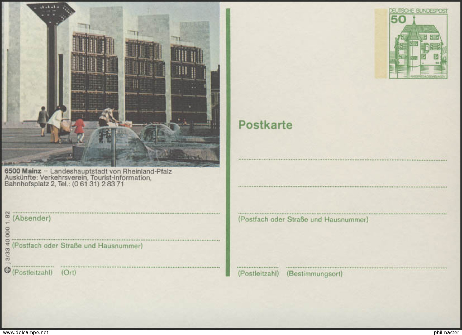 P134-j3/033 6500 Mainz - Rathaus ** - Geïllustreerde Postkaarten - Ongebruikt