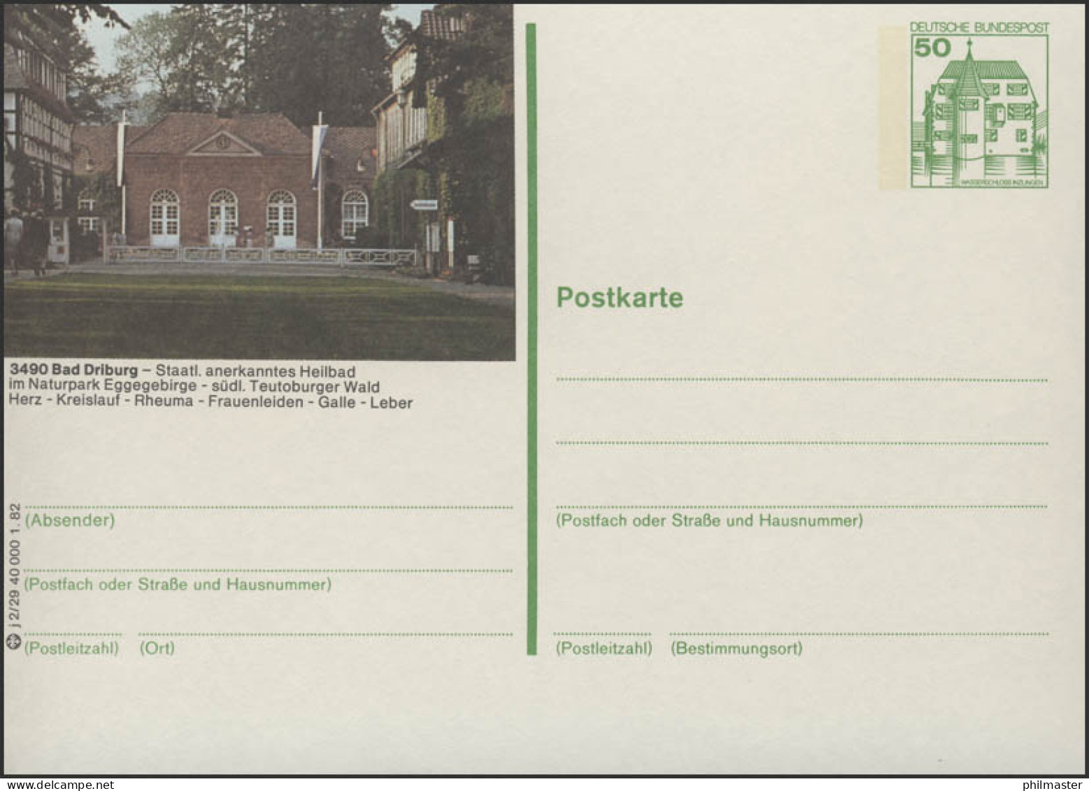 P134-j2/029 3490 Bad Driburg - Trinkhalle Im Kurpark ** - Illustrated Postcards - Mint