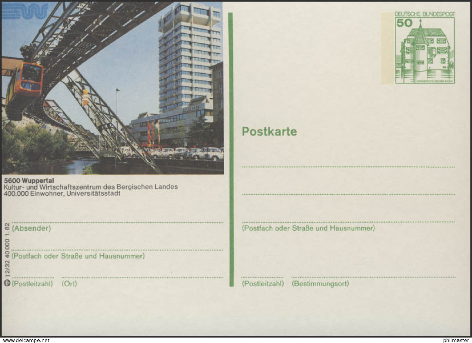 P134-j2/032 5600 Wuppertal - Schwebebahn ** - Postales Ilustrados - Nuevos