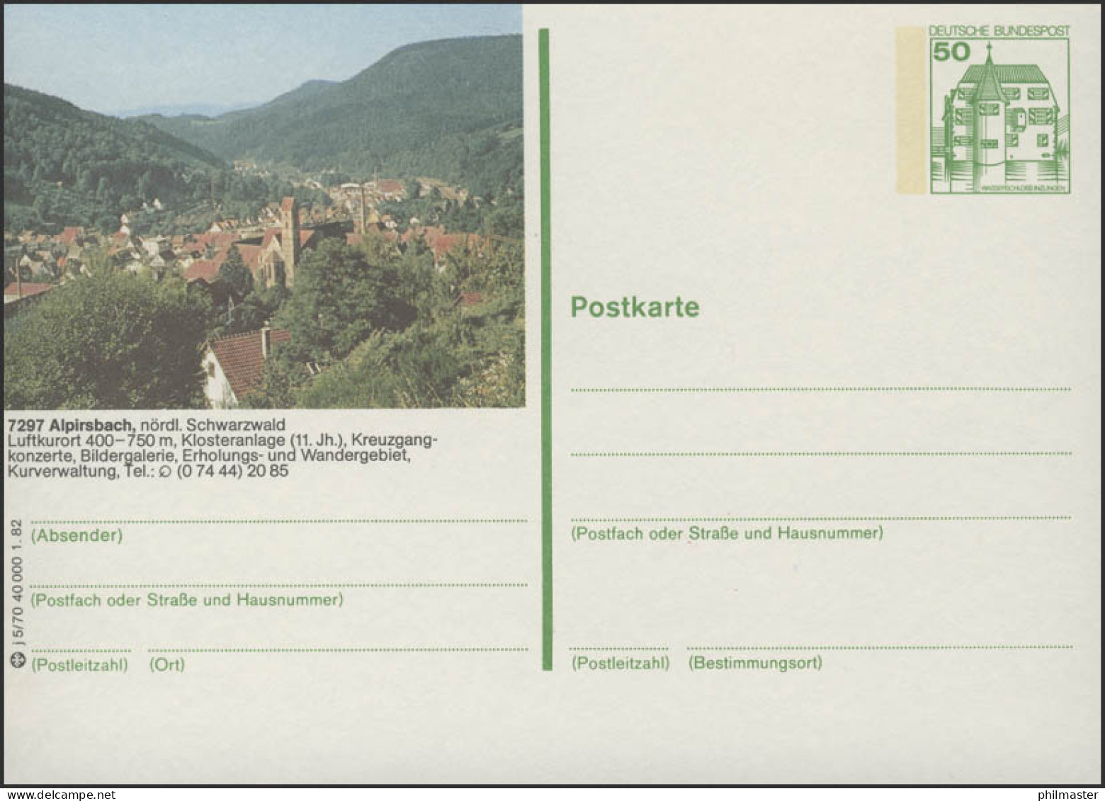 P134-j5/070 7297 Alpirsbach - Stadtpanorama ** - Illustrated Postcards - Mint