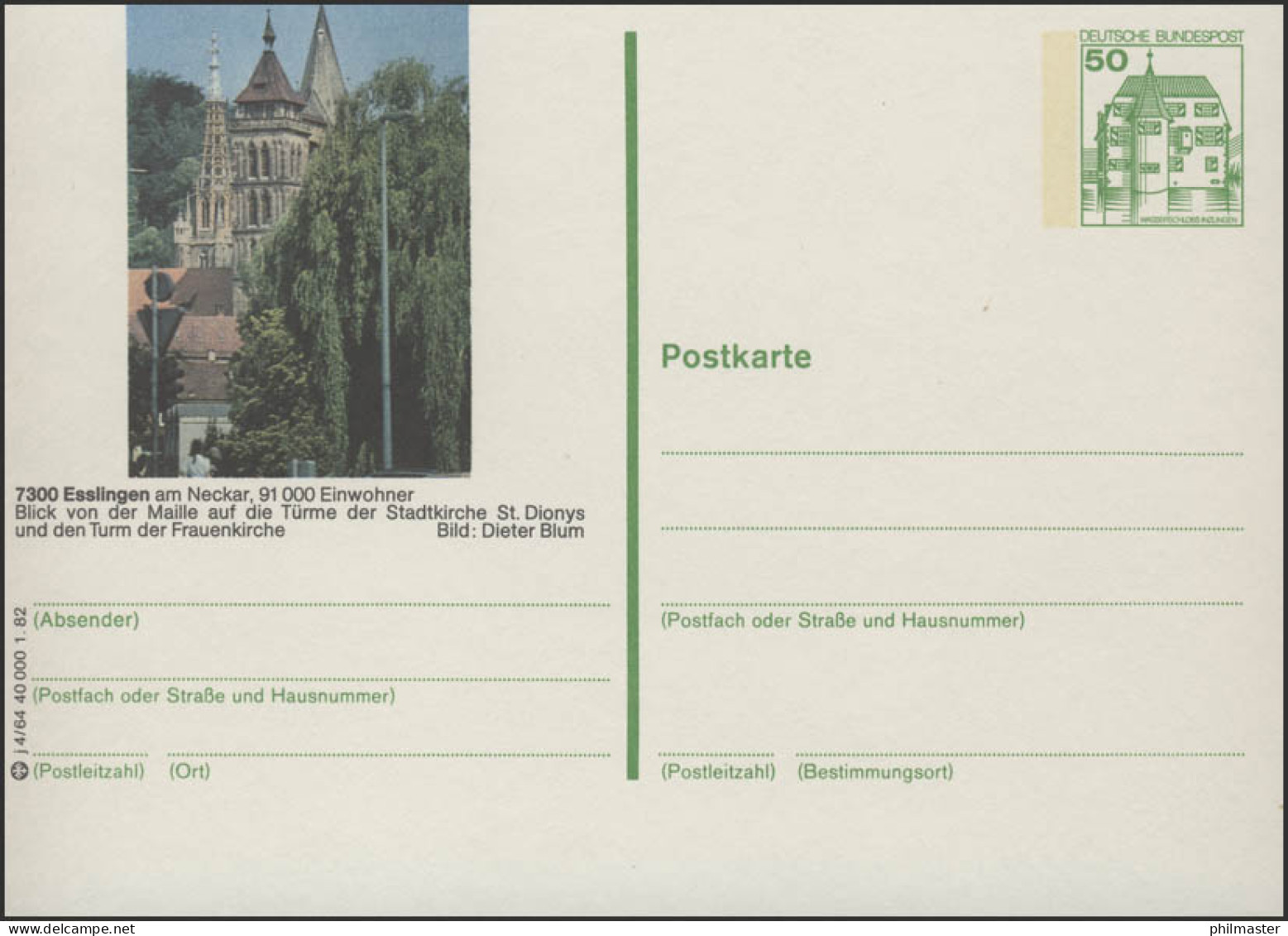 P134-j4/064 7300 Esslingen - Panorama Mit Kirchen ** - Geïllustreerde Postkaarten - Ongebruikt