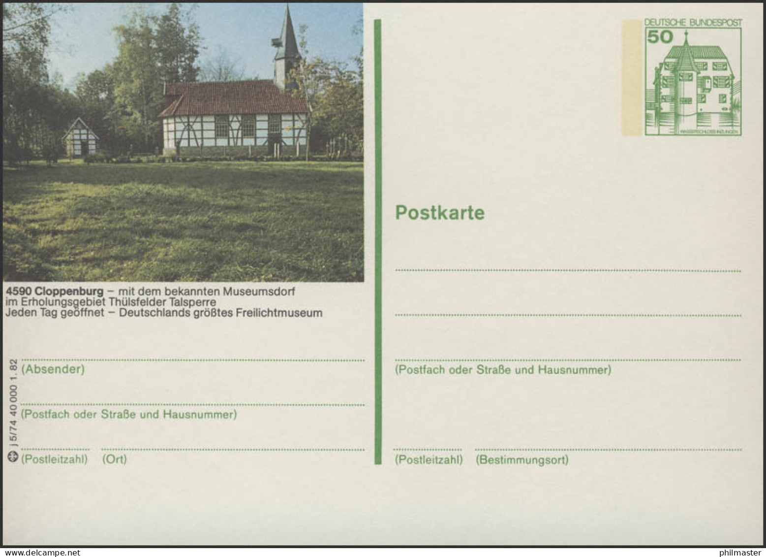 P134-j5/074 4590 Cloppenburg - Museumsdorf Kirche ** - Illustrated Postcards - Mint