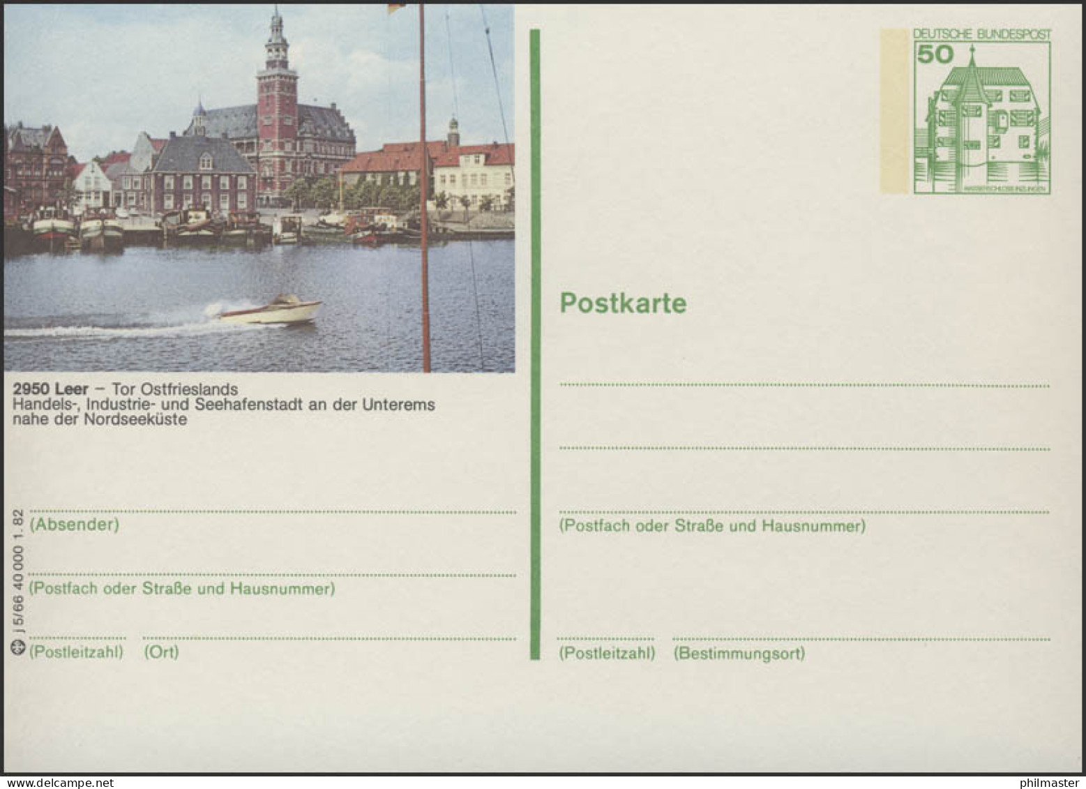 P134-j5/066 2950 Leer - Hafen Mit Rathaus ** - Bildpostkarten - Ungebraucht