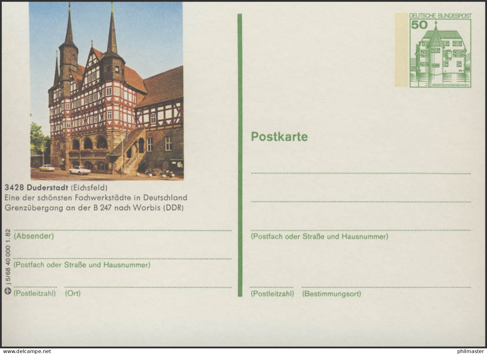 P134-j5/068 3428 Duderstadt - Fachwerkbau ** - Illustrated Postcards - Mint