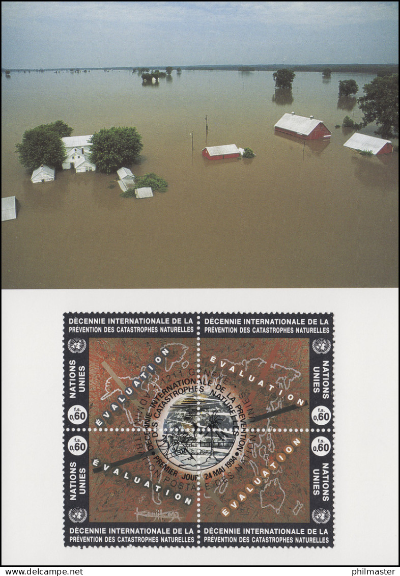 MK 26 Von UNO Genf 250-253 Katastrophenvorbeugung 1994, Amtliche Maximumkarte - Andere & Zonder Classificatie