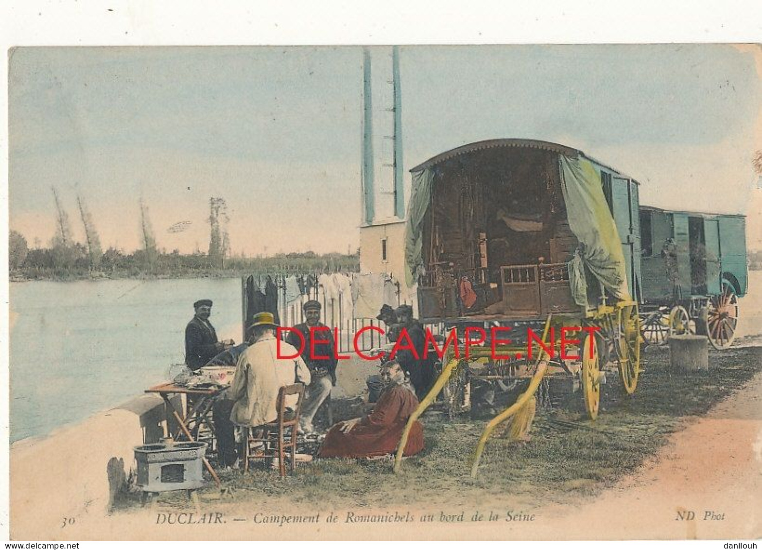 76 // DUCLAIR   Campement Des Romanichels Au Bord De La Seine  ND 30 / Colorisée - Duclair