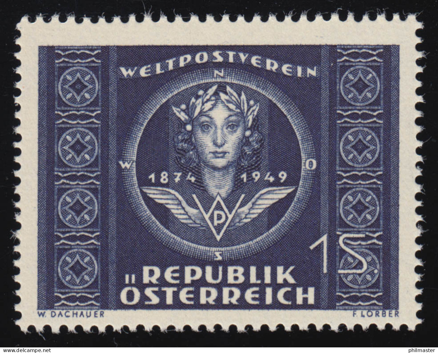 945 75 Jahre Weltpostverein, Mädchenkopf, 1 S, Postfrisch ** - Unused Stamps