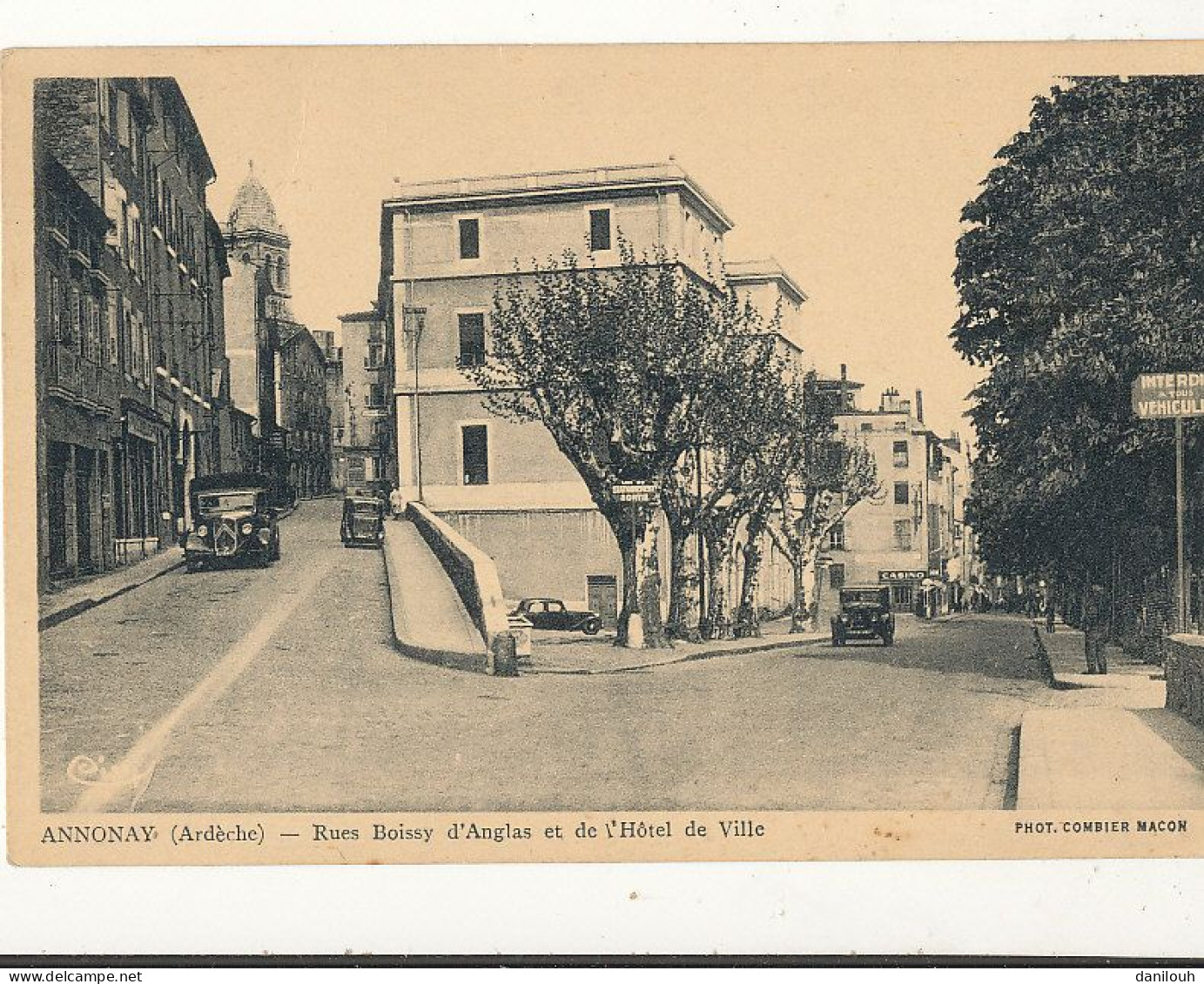 07 //  ANNONAY  Rue Boissy D Anglas Et L'hotel De Ville   Edit Combier / Automobile - Annonay