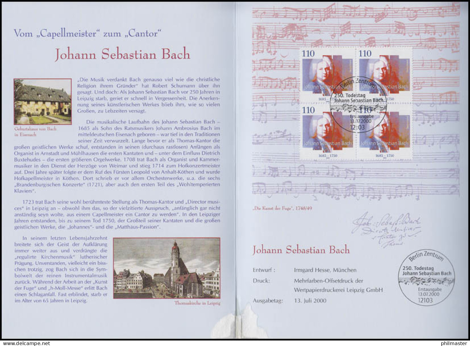 2126 Johann Sebastian Bach - EB 2/2000 - Autres & Non Classés