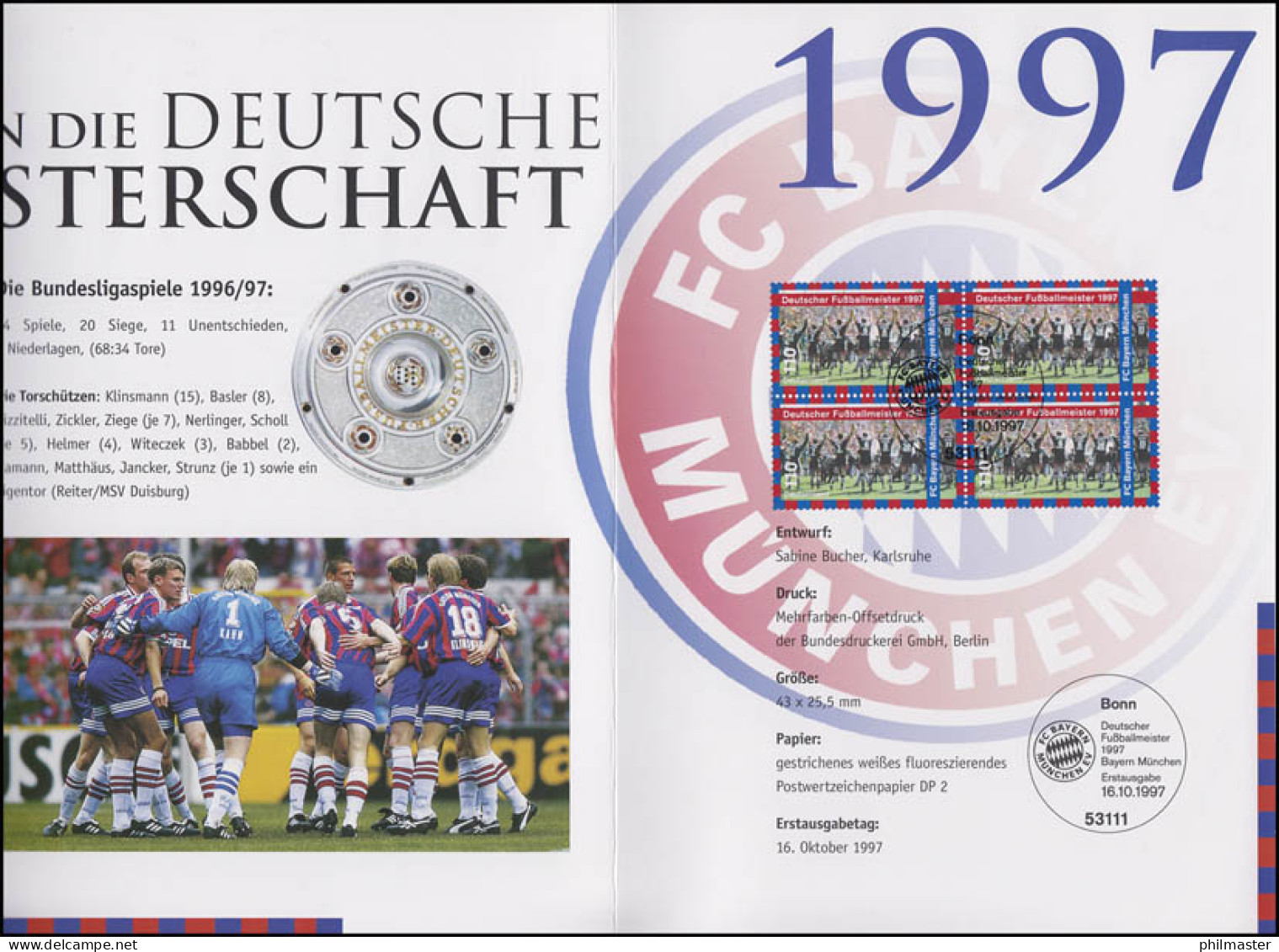 1958 Fußballmeister FC Bayern München - EB 4/1997 - Autres & Non Classés
