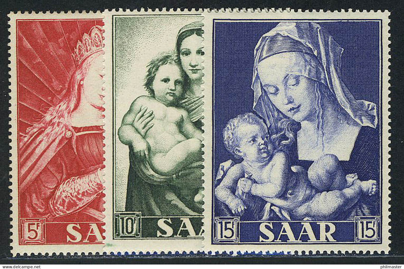 351-353 Marianisches Jahr Madonnen 1954, Satz ** Postfrisch - Neufs