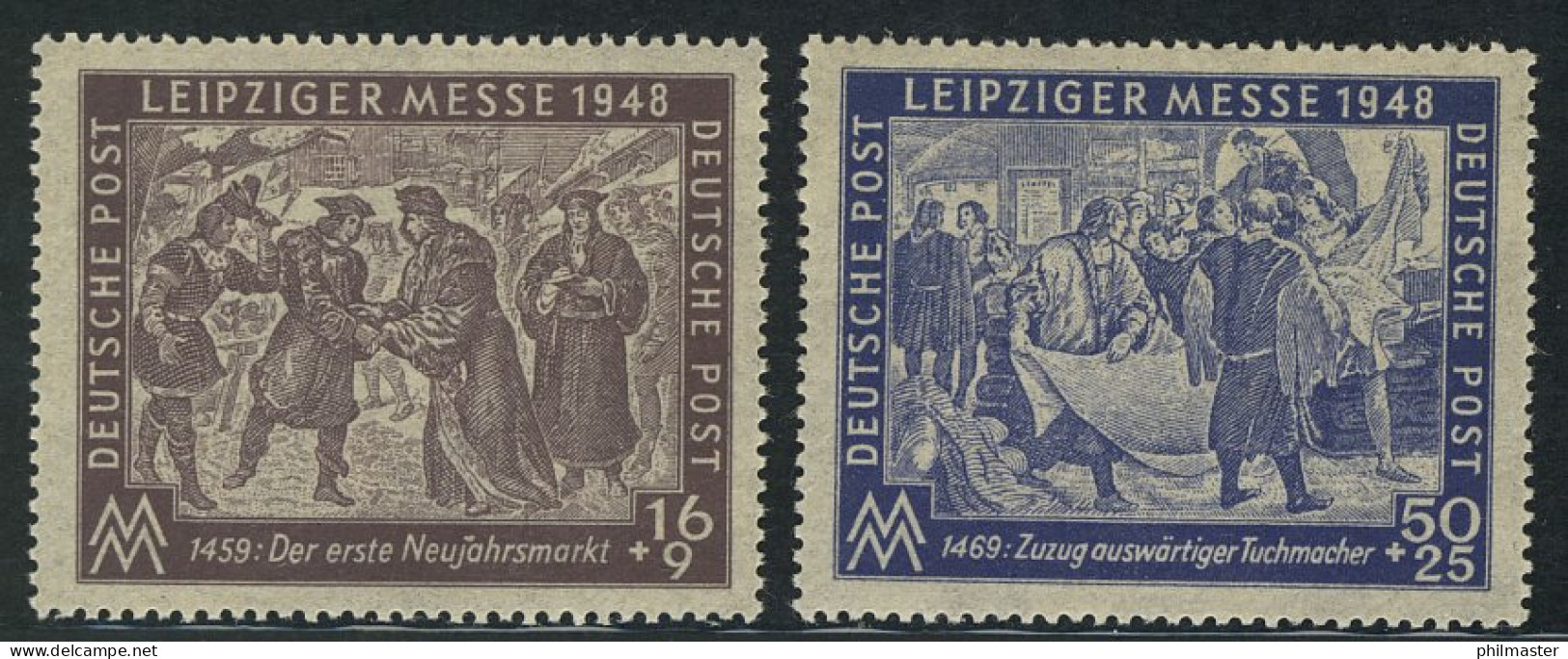 198-199 Leipziger Herbstmesse 1948, Satz Postfrisch ** - Neufs