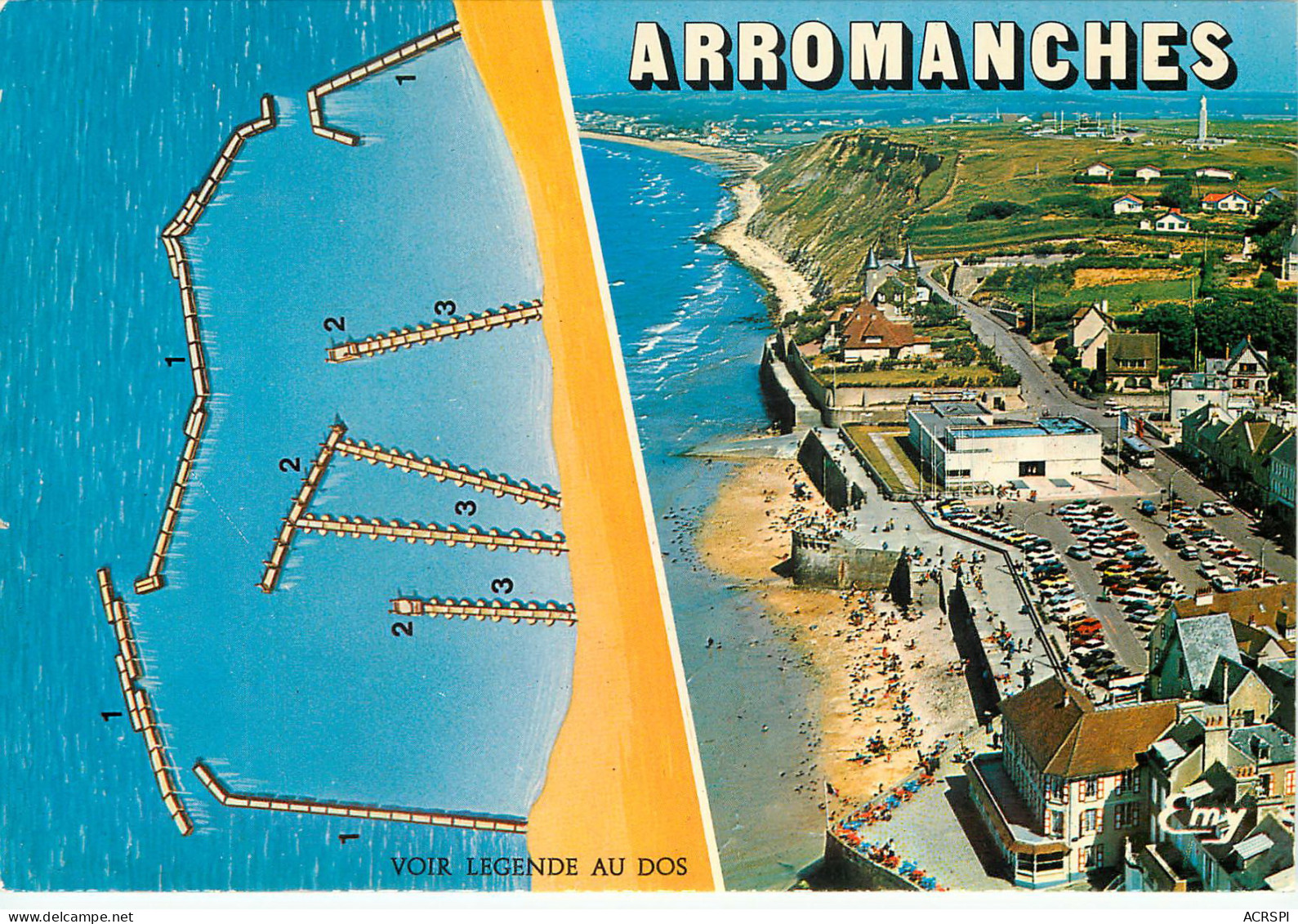 ARROMANCHES PORT WINSTON Schema Du Port Artificiel En Juin 1944 Vue Aerienne 22(scan Recto Verso)ME2687 - Arromanches