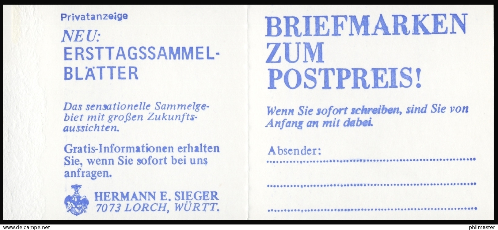 11ec MH BuS 1980, Kleines T, Mit PLF XIX ** - Carnets