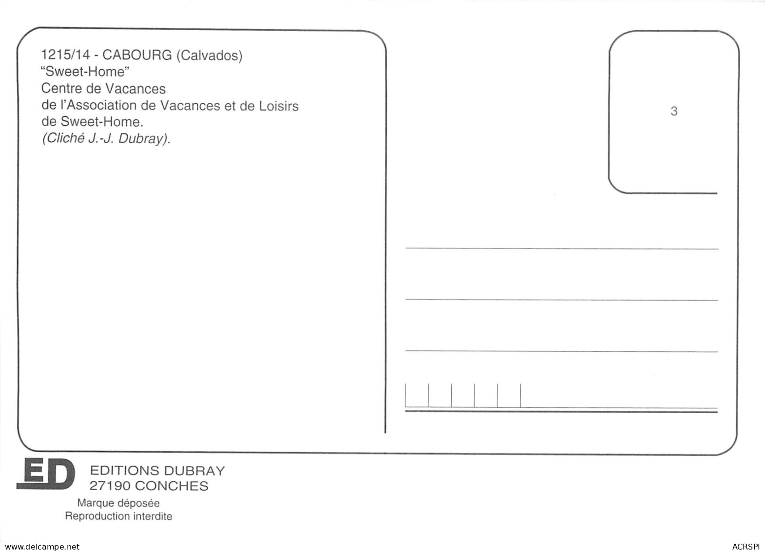 CABOURG Sweet Home Centre De Vacances 6 (scan Recto Verso)ME2691 - Cabourg