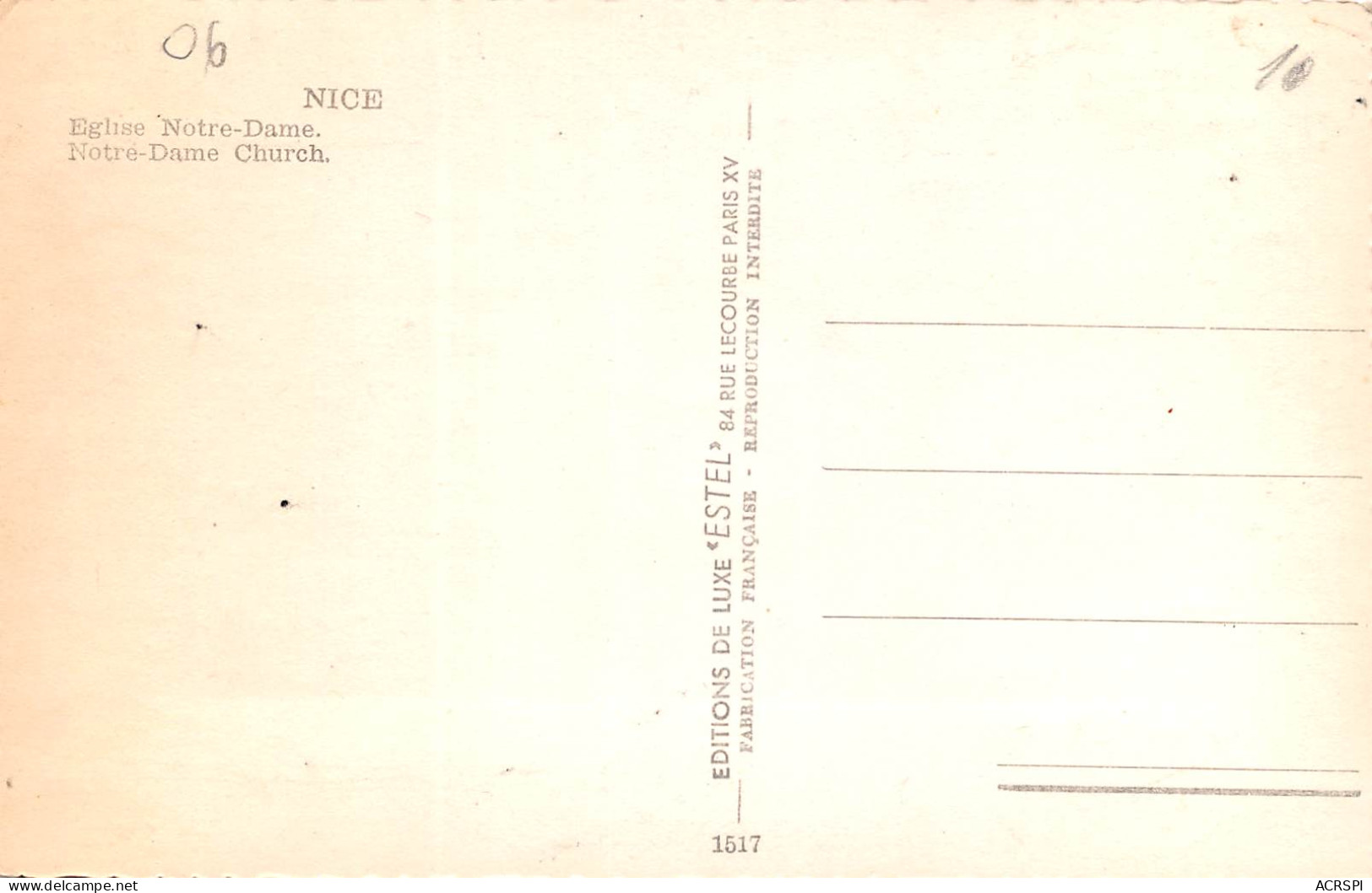 NICE  Eglise Notre Dame Church 9 (scan Recto Verso)ME2692TER - Bauwerke, Gebäude