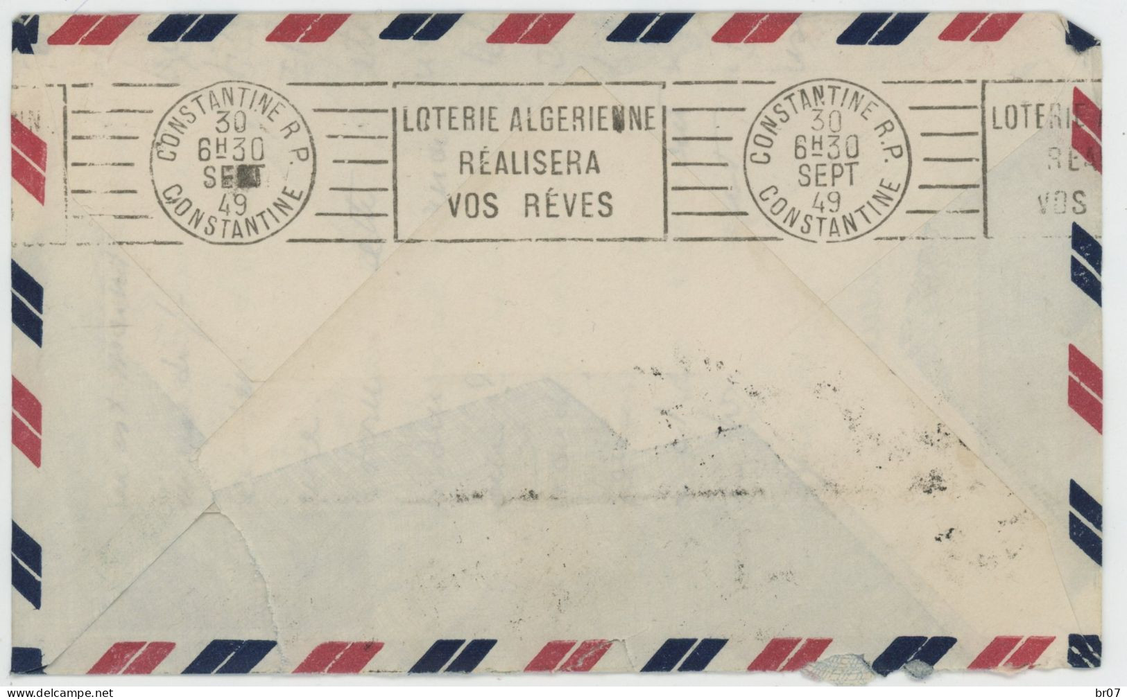 INDOCHINE COCHINCHINE 1949 ENV AVEC CORRESPONDANCE DATEE DE DONG XOAI => CONSTANTINE ALGERIE - Guerre D'Indochine / Viêt-Nam