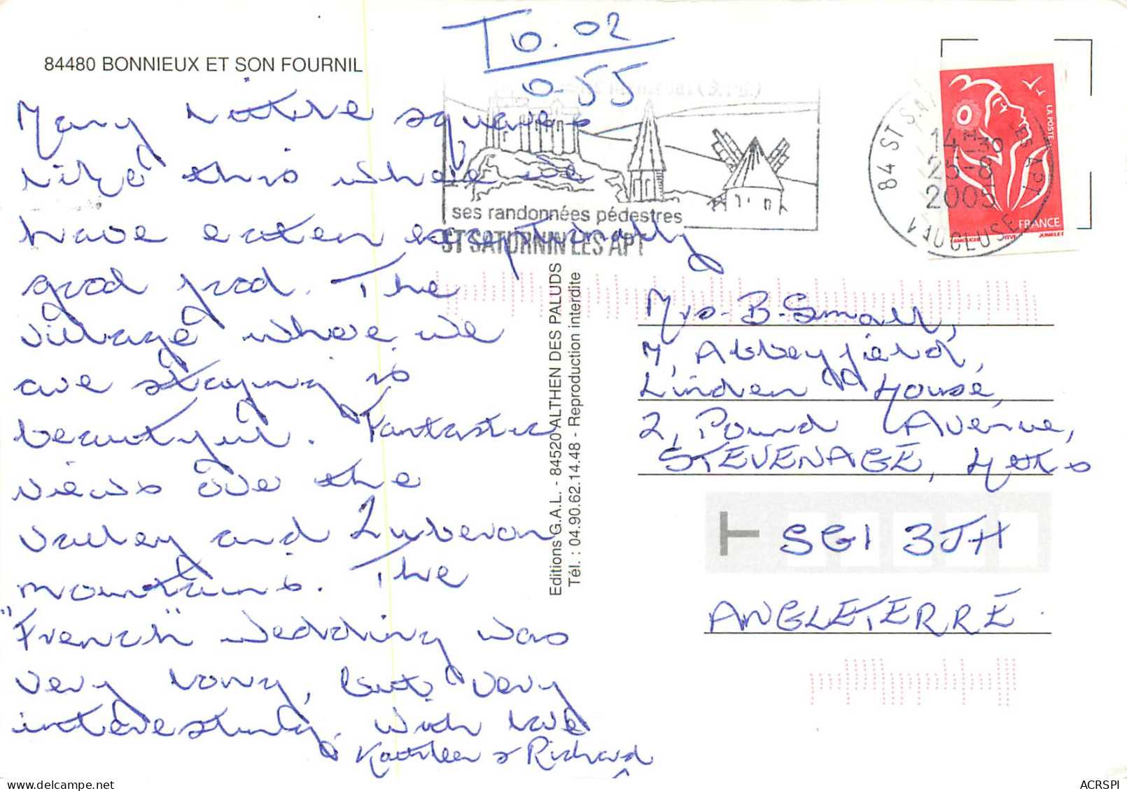 BONNIEUX ET SON FOURNIL 20 (scan Recto Verso)ME2695 - Bonnieux