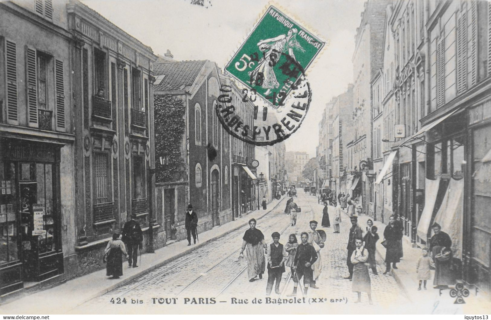 CPA. [75] > TOUT PARIS > N° 424 Bis - Rue De Bagnolet - (XXe Arrt.) - 1911 - Coll. F. Fleury - TBE - Distretto: 20