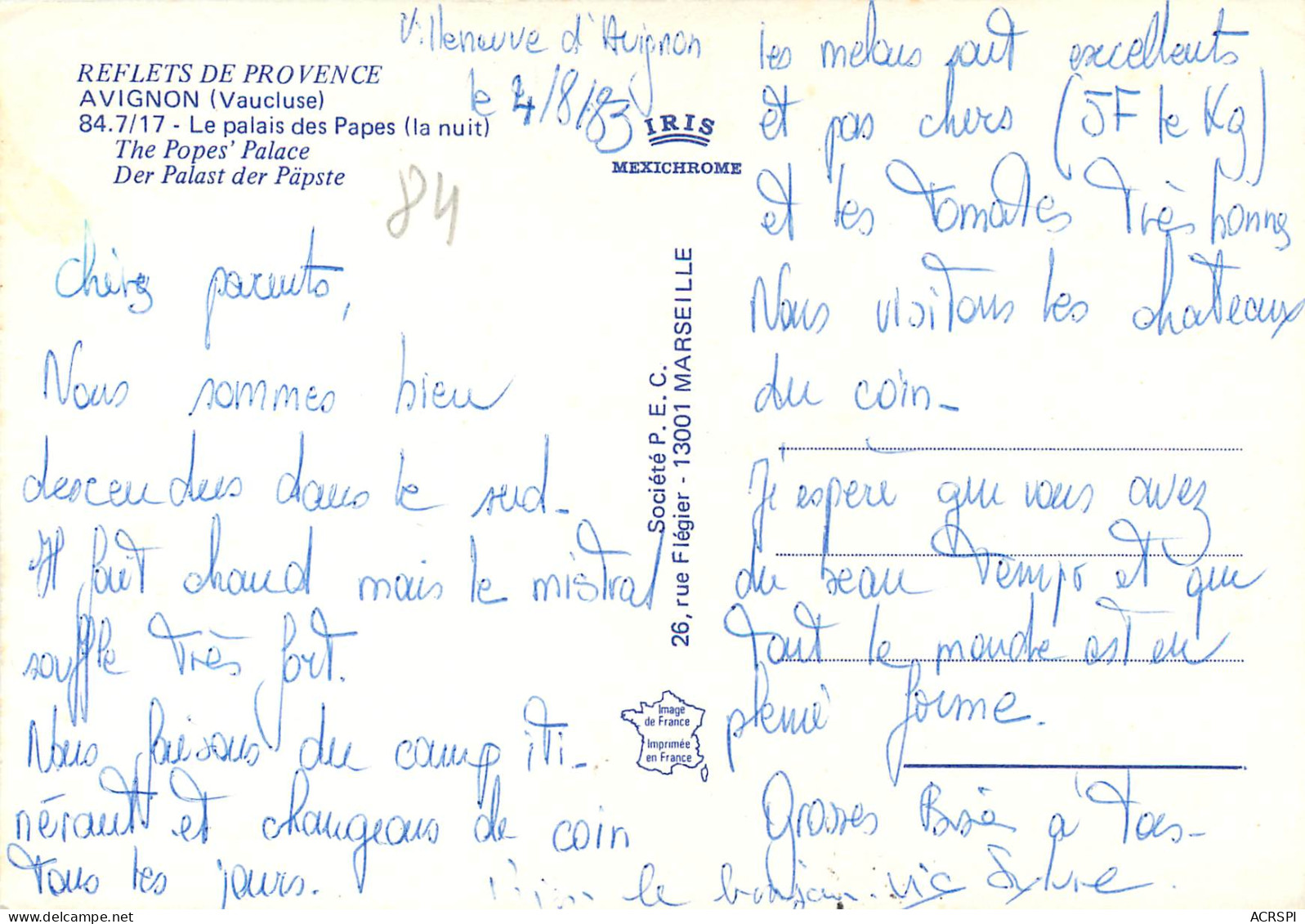 AVIGNON Le Palais Des Papes La Nuit 3 (scan Recto Verso)ME2698 - Avignon (Palais & Pont)