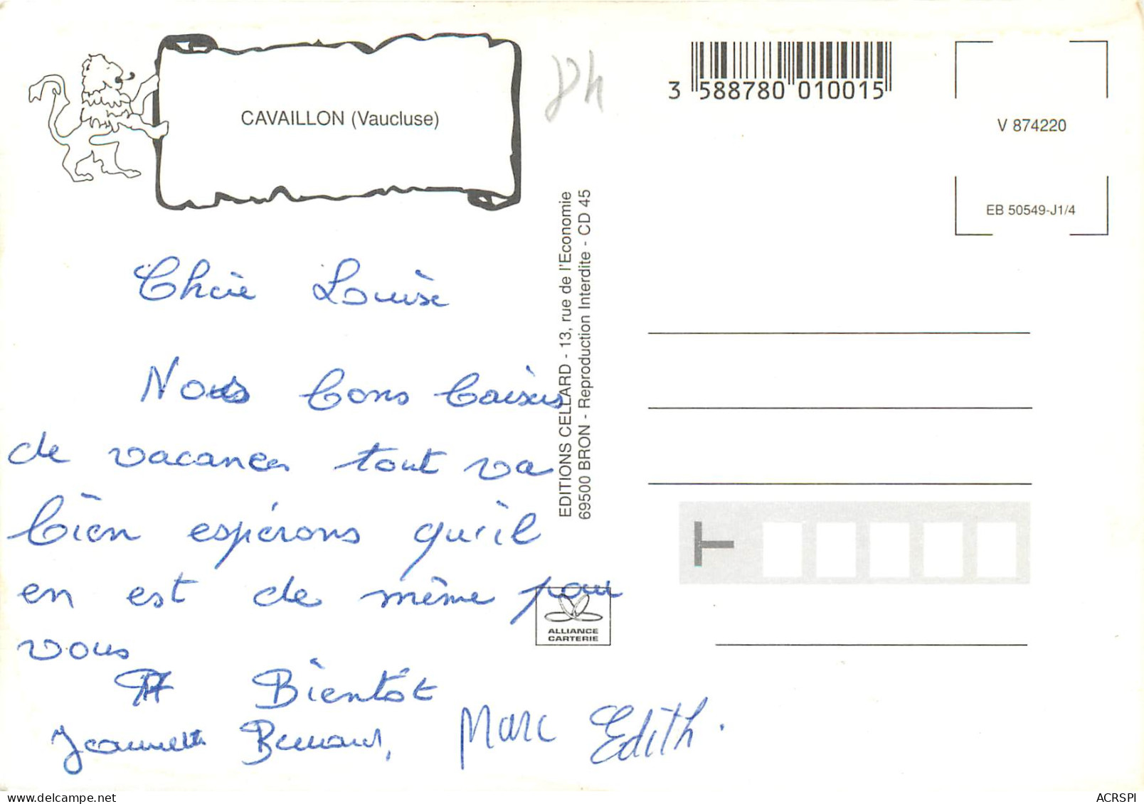 CAVAILLON 19(scan Recto Verso)ME2698 - Cavaillon