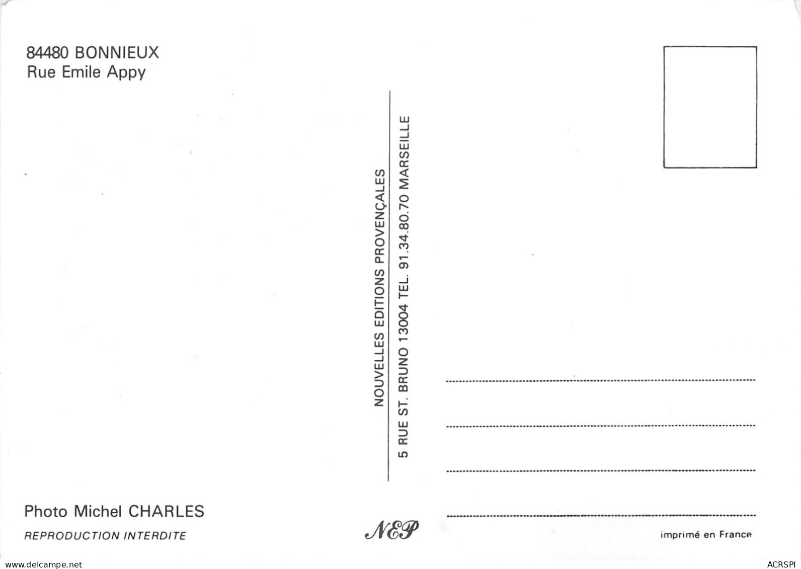 BONNIEUX Rue Emile Appy 28(scan Recto Verso)ME2699 - Bonnieux