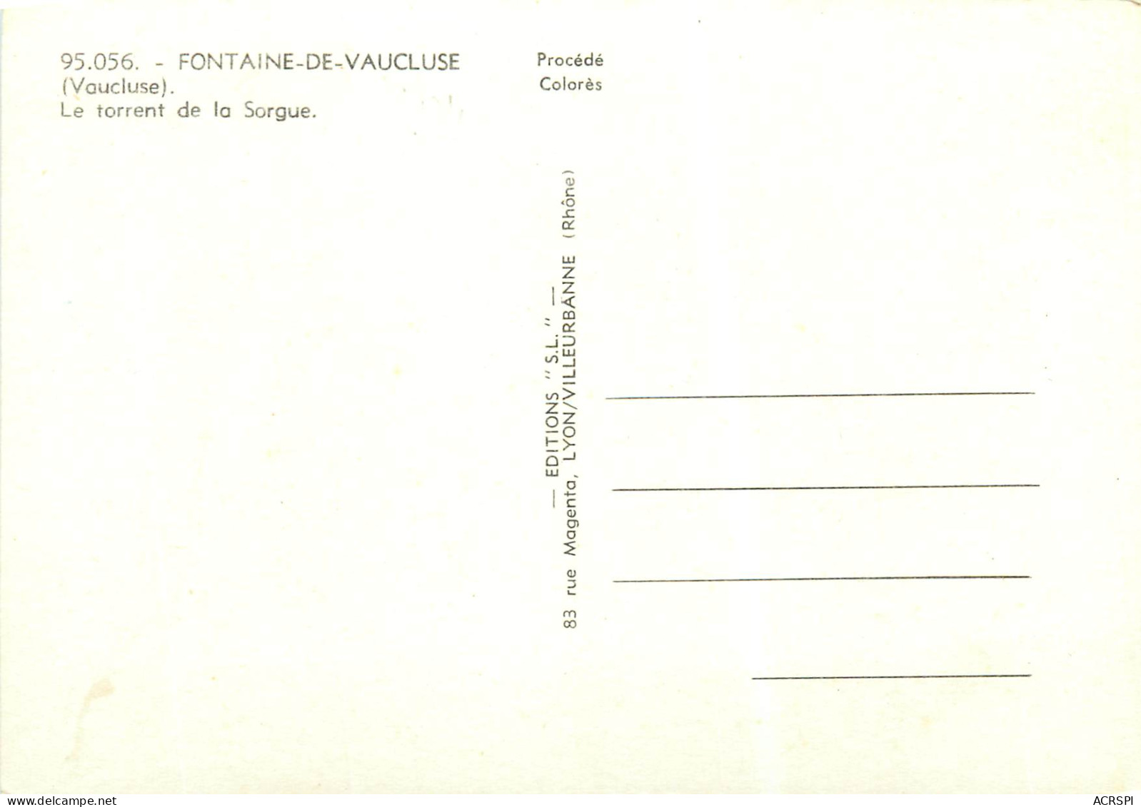 FONTAINE DE VAUCLUSE Le Torrent De La Sorgue 23(scan Recto Verso)ME2699 - Sonstige & Ohne Zuordnung