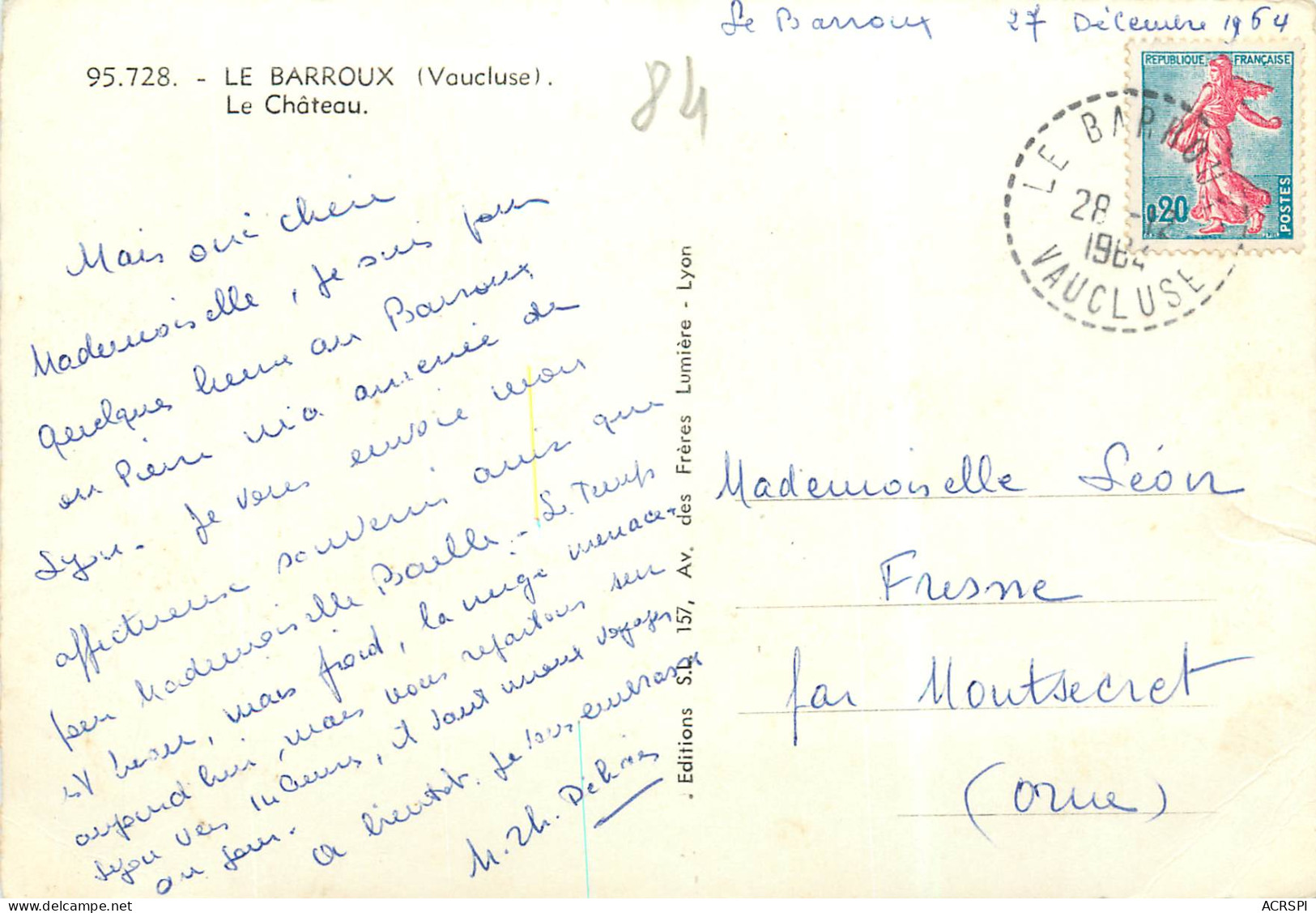 LE BARROUX Le Chateau3 (scan Recto Verso)ME2699 - Otros & Sin Clasificación