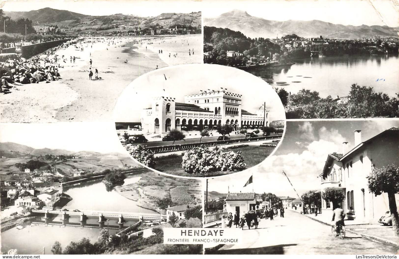 FRANCE - Hendaye - Frontière Franco-Espagnole - Casino - Pont Frontière - Vue Générale - Carte Postale Ancienne - Hendaye