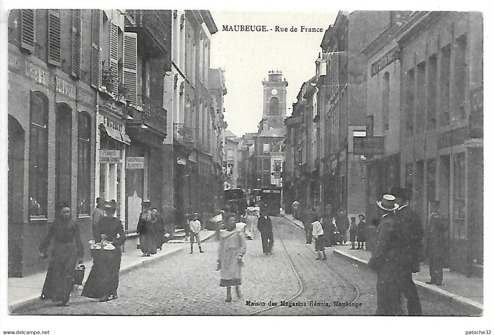 Cpa...Maubeuge...(nord)...rue De France...1909...animée.. (tramway)... - Maubeuge
