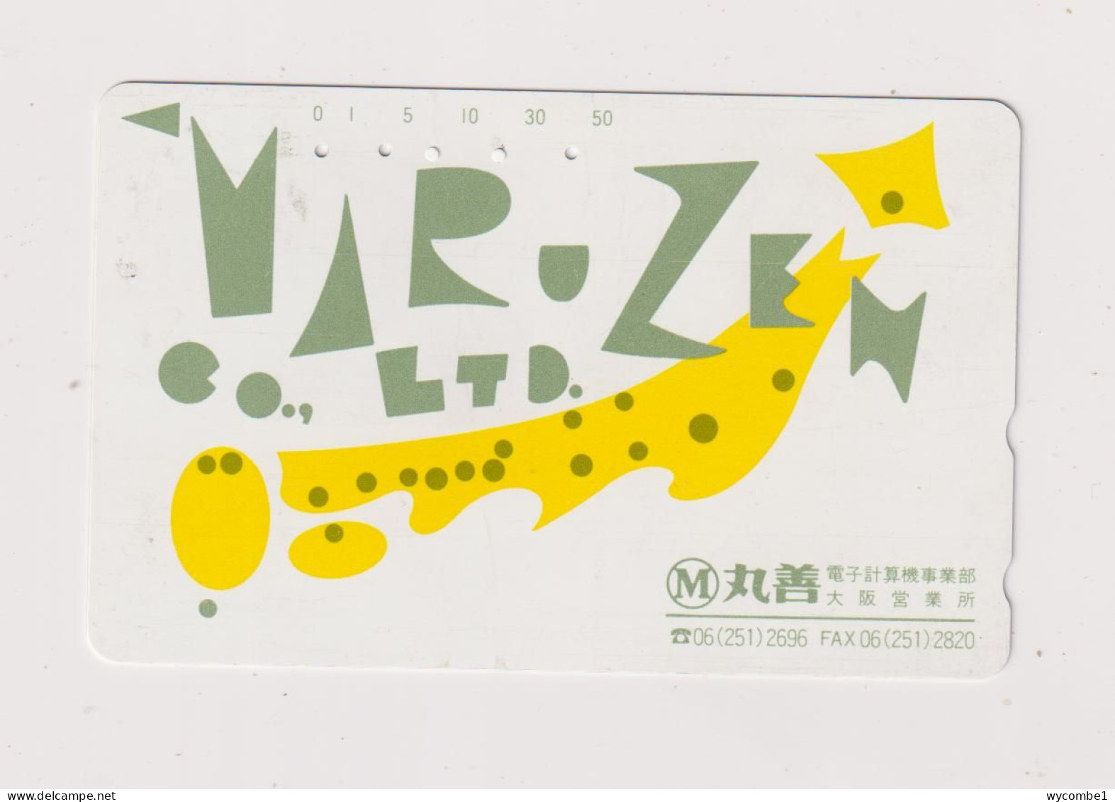 JAPAN - Marozen Co Ltd Magnetic Phonecard - Japan