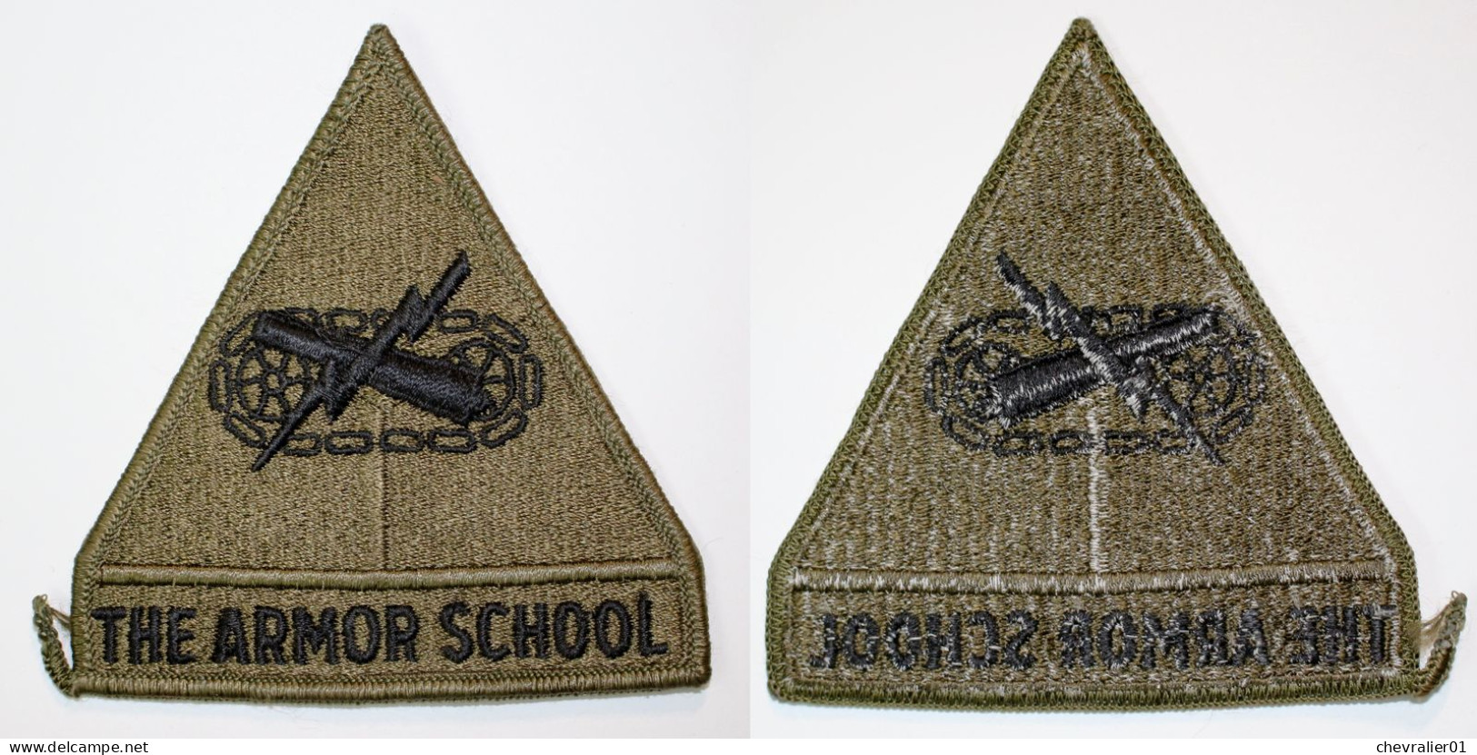 Militaria-USA-terre-écusson_the Armor School Patch_21-02 - Army