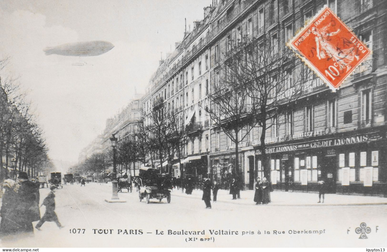 CPA. [75] > TOUT PARIS > N° 1077 - Le Boulevard Voltaire Pris à La Rue Oberkampf - (XIe Arrt.) - 1912 - Coll. F. Fleury - District 11