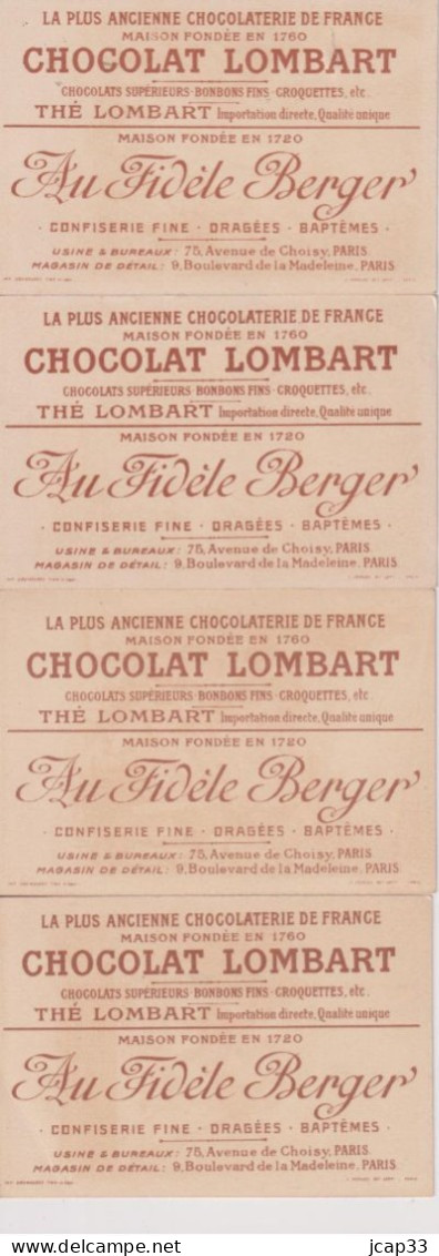 CHOCOLAT LOMBART  -  LOT DE 4 CHROMOS  - - Lombart