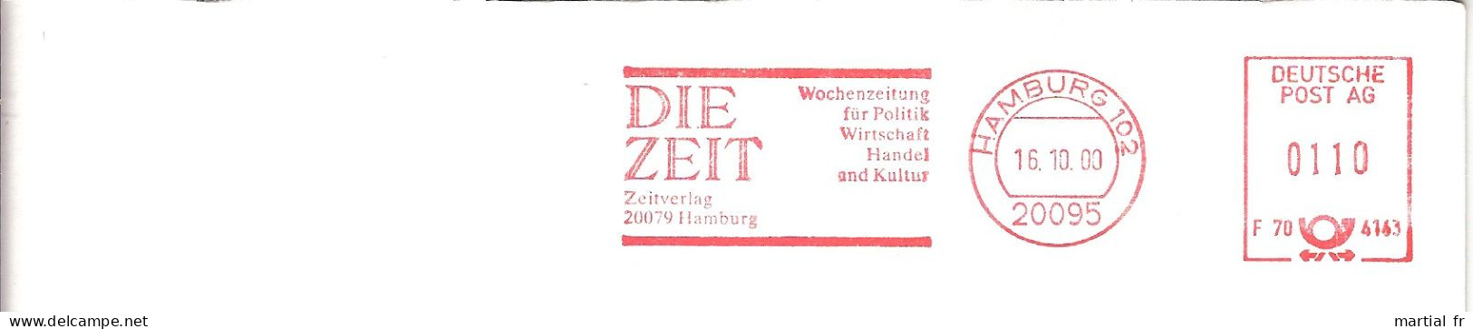 EMA ALLEMAGNE DEUTSCHLAND HAMBURG INFORMATION JOURNAL IMPRIMER IMPRIMEUR NEWSPAPER PRESSE DIE ZEIT TEMPS TIME POLITIQUE - Sonstige & Ohne Zuordnung