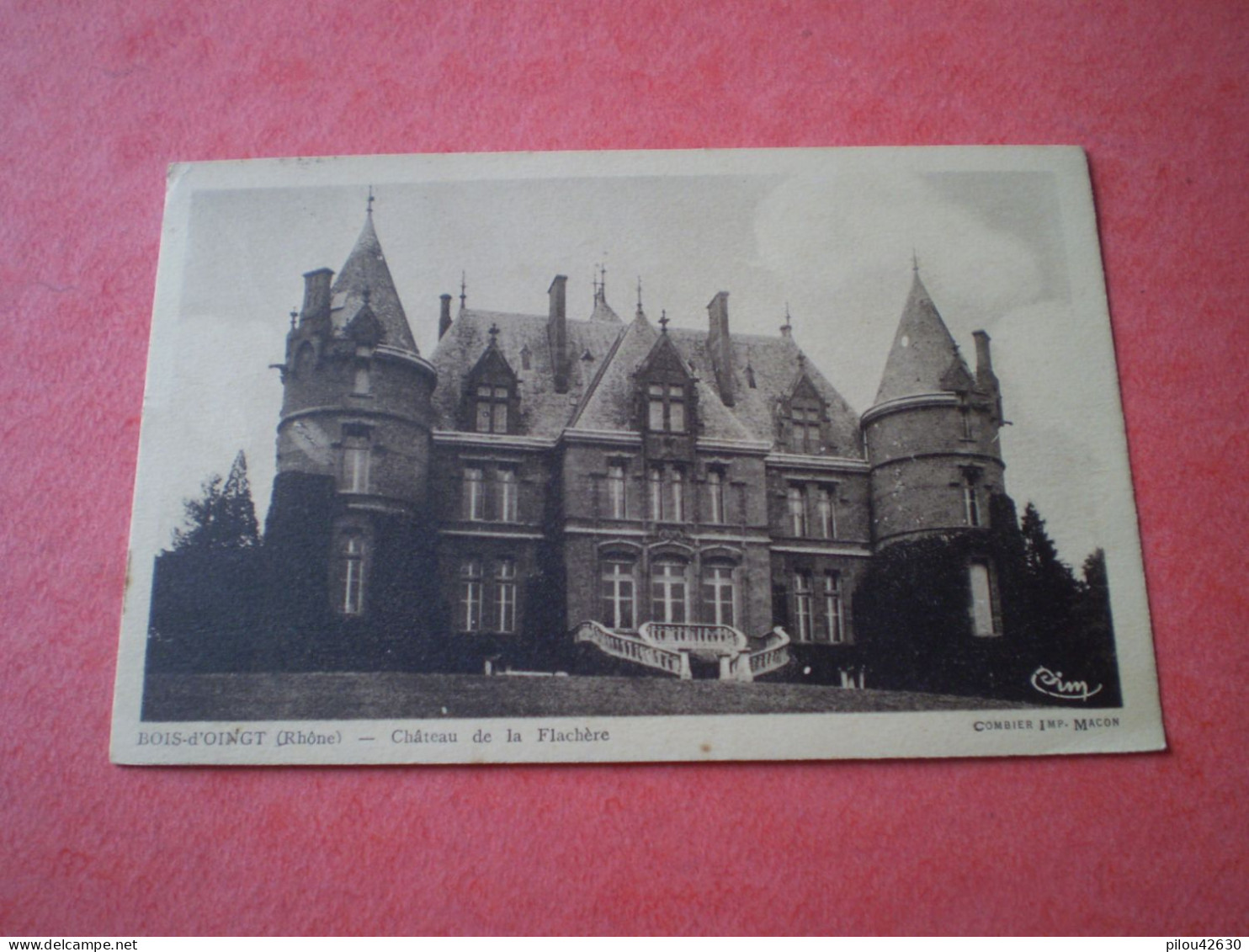 Cachet Horoplan, Année Sur 4 Chiffres Le Bois Doingt 1939 Sur 20c X 2 Mercure, Rhône, Château De La Flachère - Handstempels